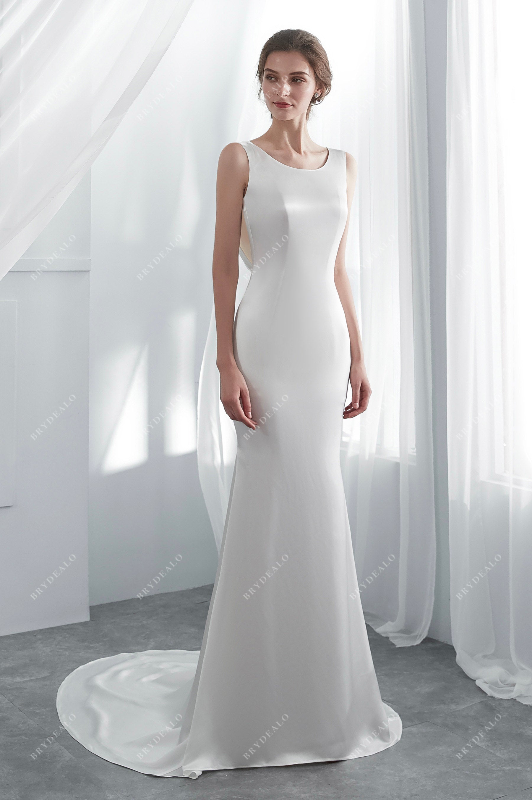 Sample Sale | Acetate Satin Cowl Back Mermaid Wedding Dress Sample Sale | Acetate Satin Cowl Back Mermaid Wedding Dress
