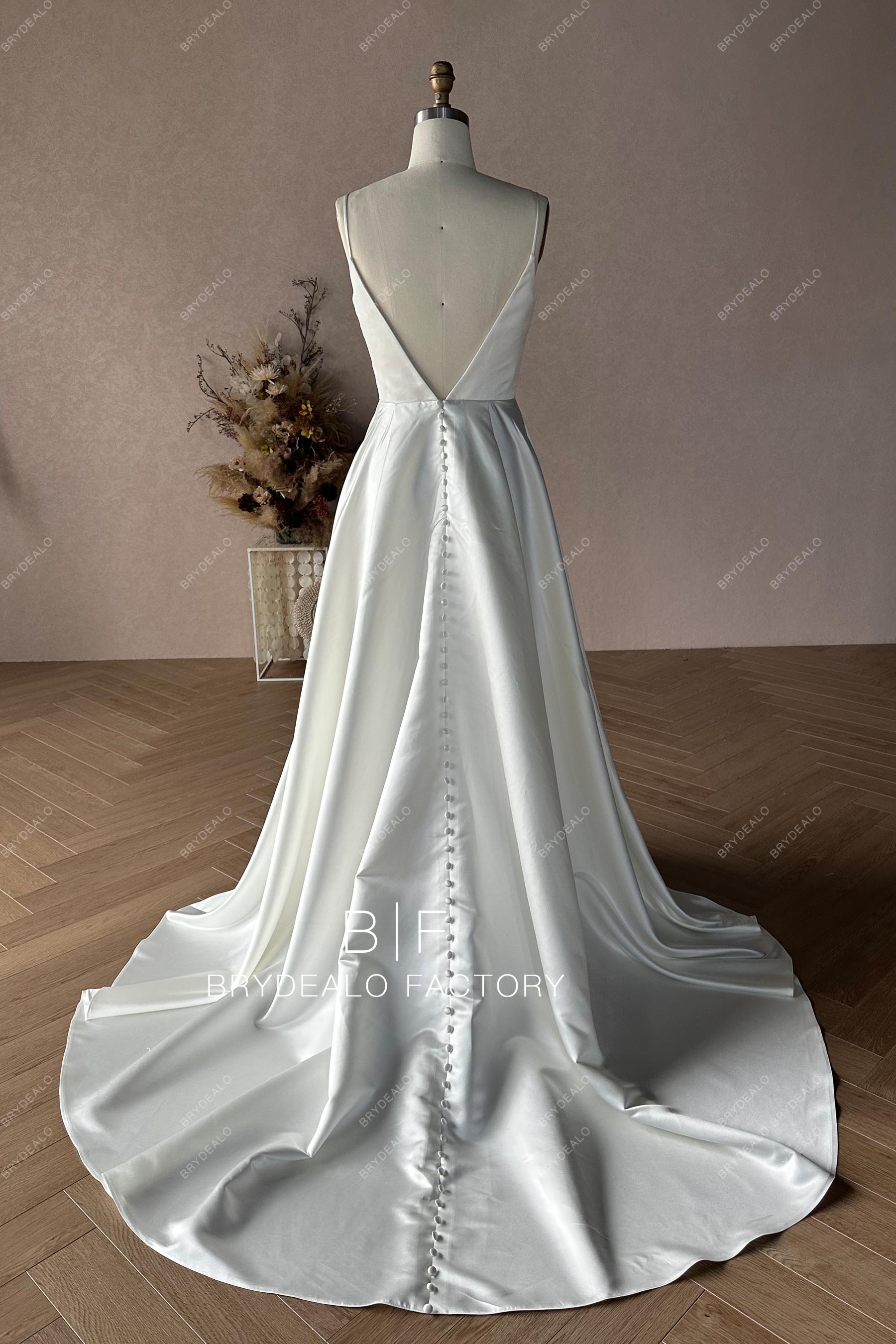 Custom Bridal Satin Dress BR20231818-04