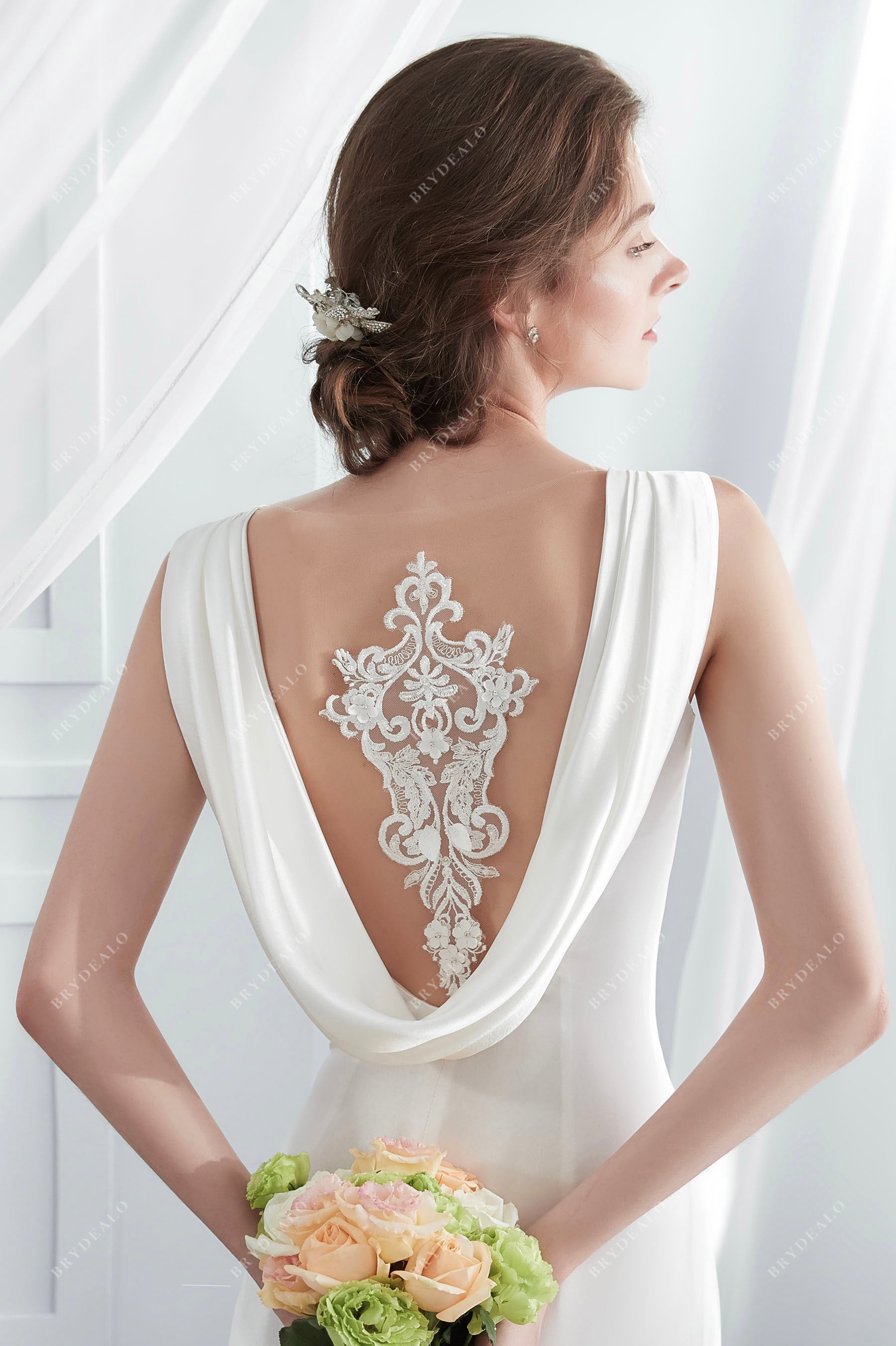 Illusion Cowl Back Wedding Dress