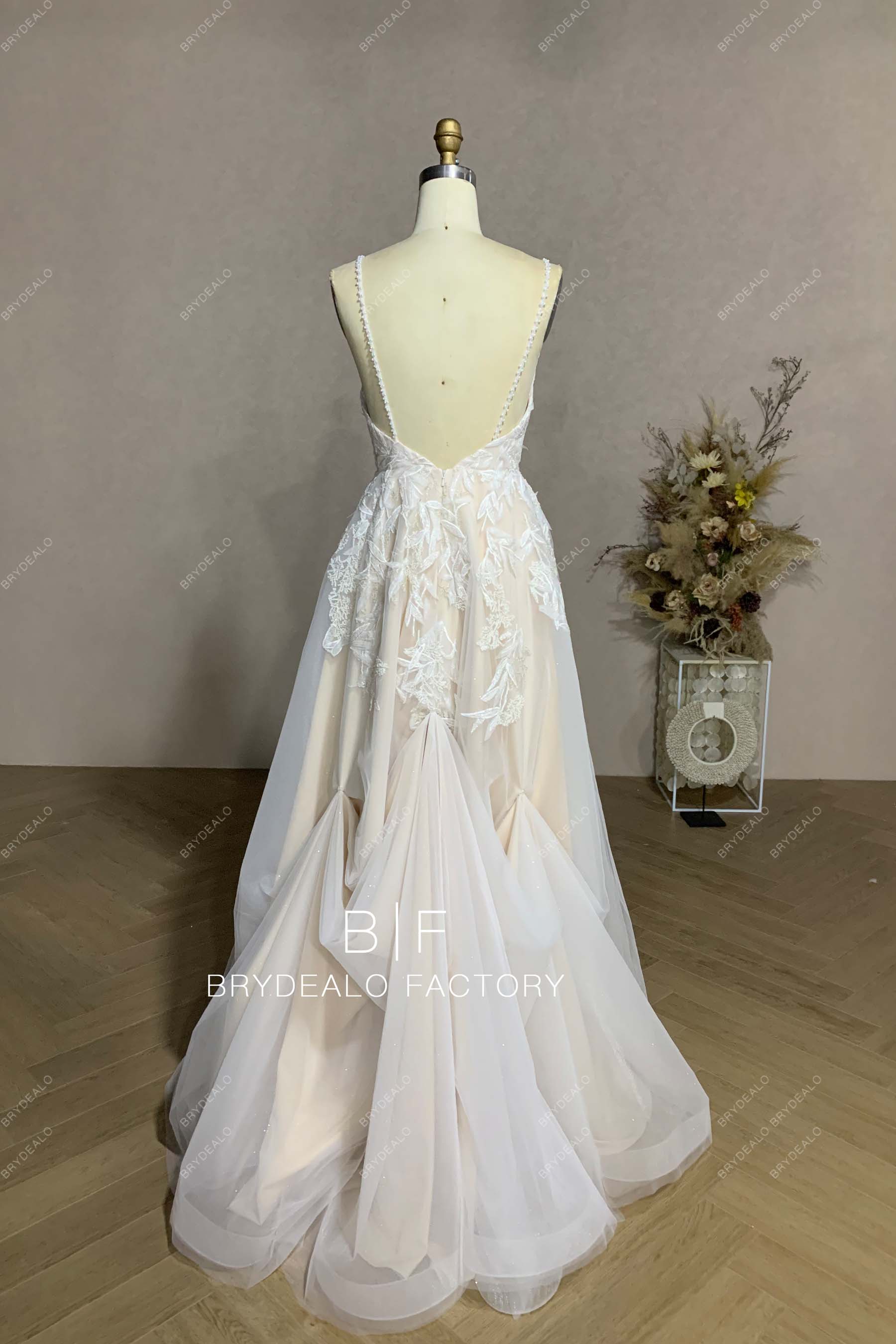 Custom Sweetheart Neck Thin Straps Bridal Dress BR20221454-03