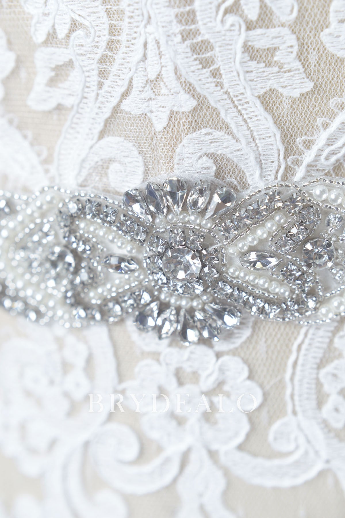 Pearl and Crystal Bridal Sash