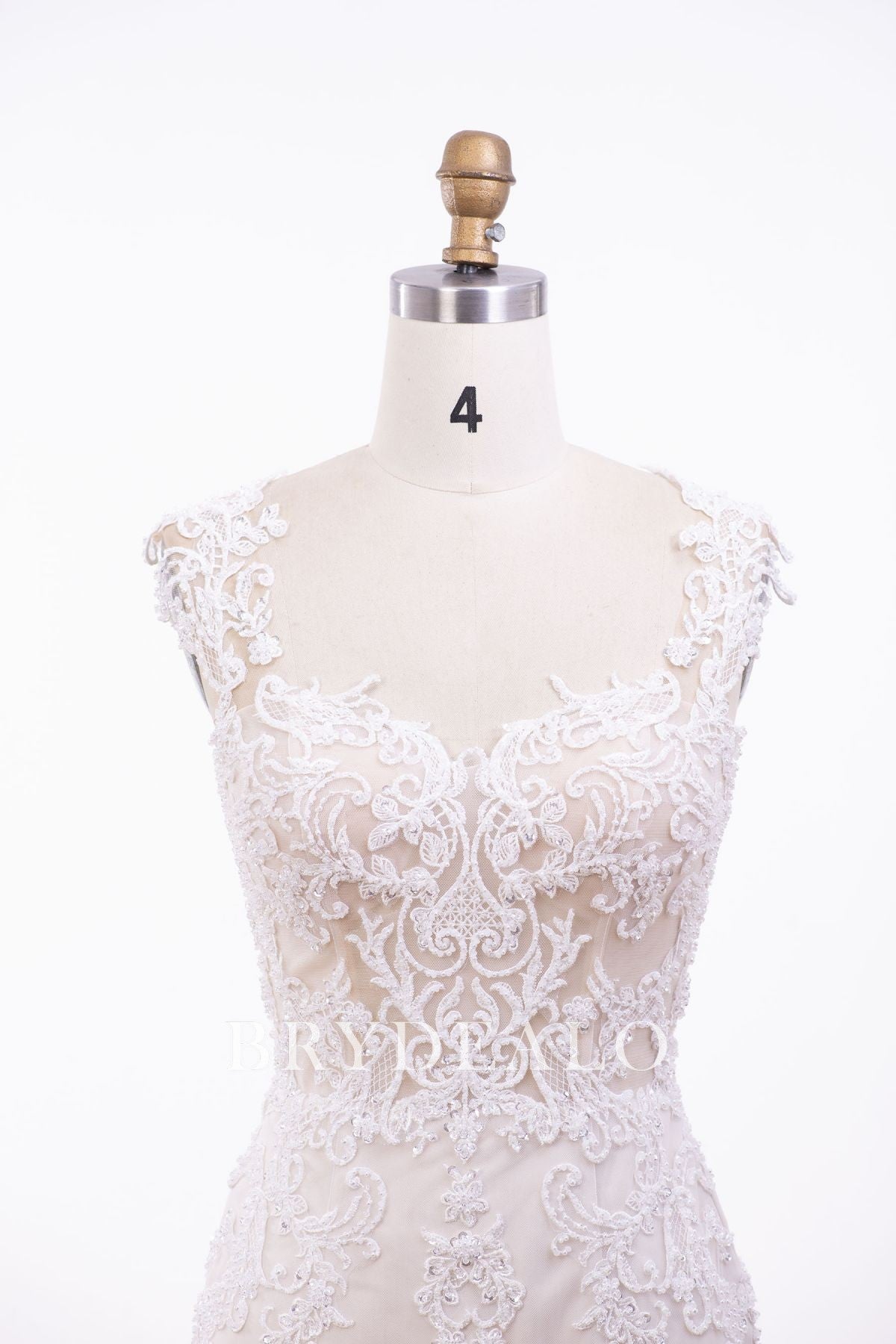 Sample Sale | Pearl Sequin Lace Mermaid Long Train Wedding Dress