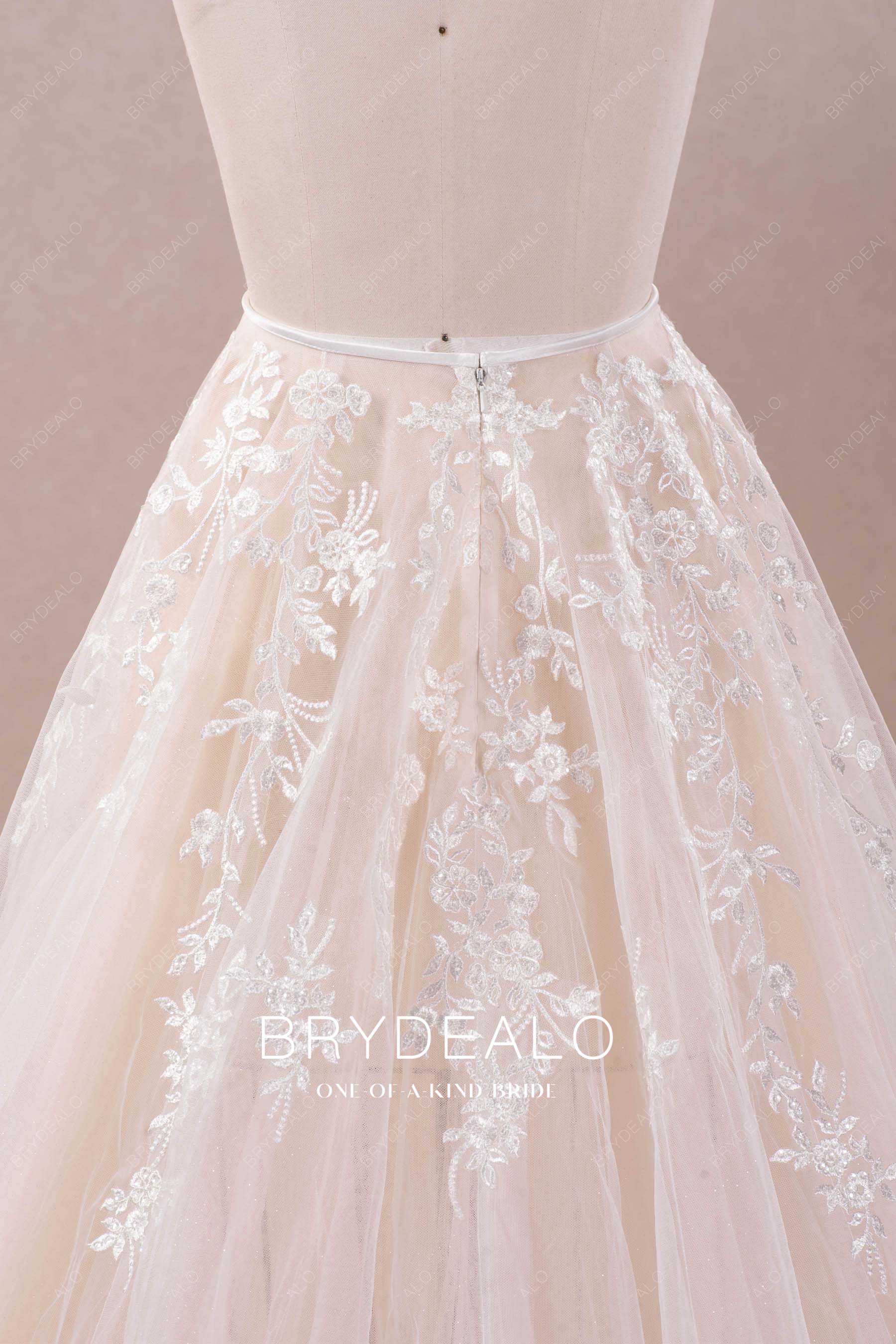 A-line lace bridal overskirt