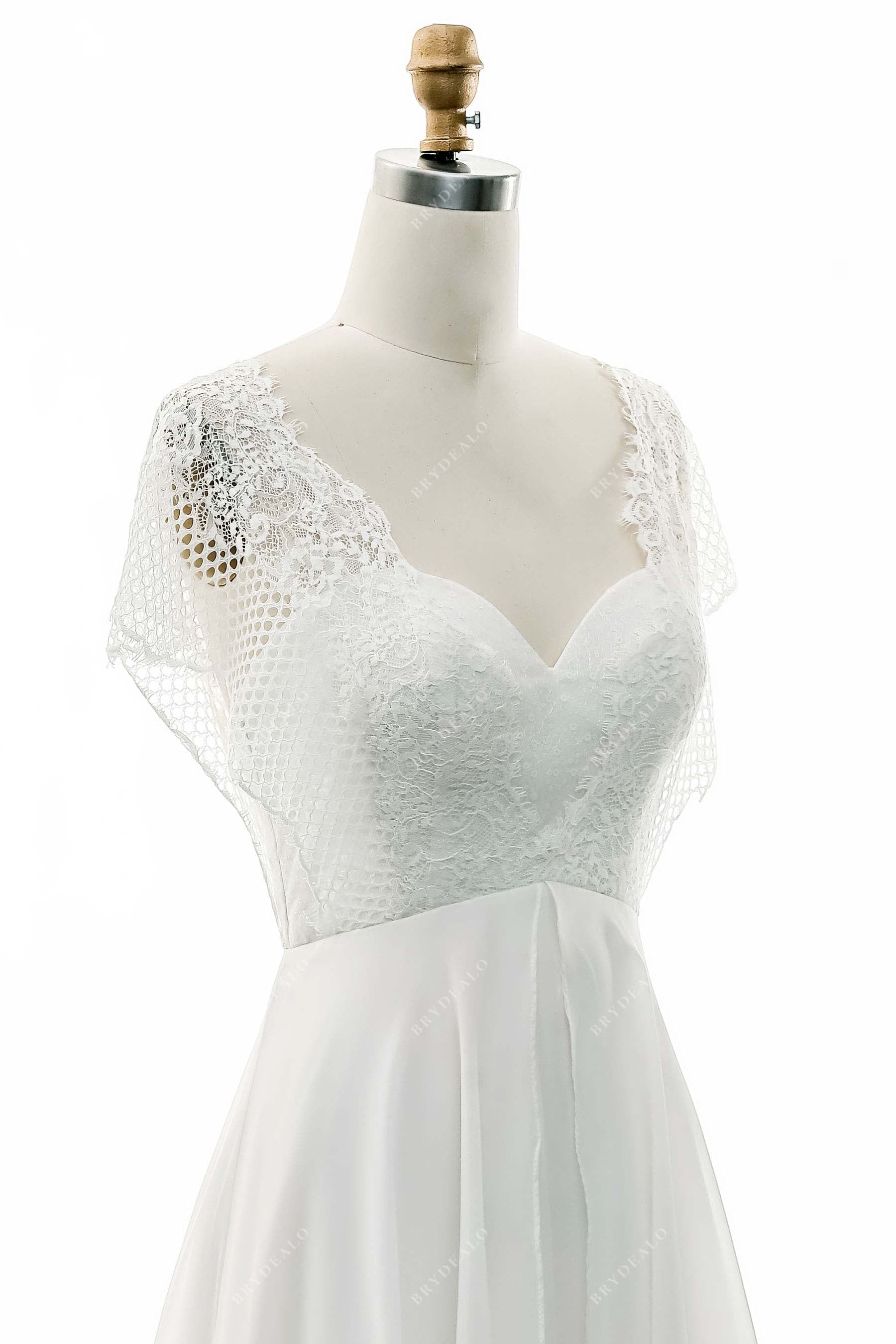 Batwing Sleeve Lace Wedding Dress