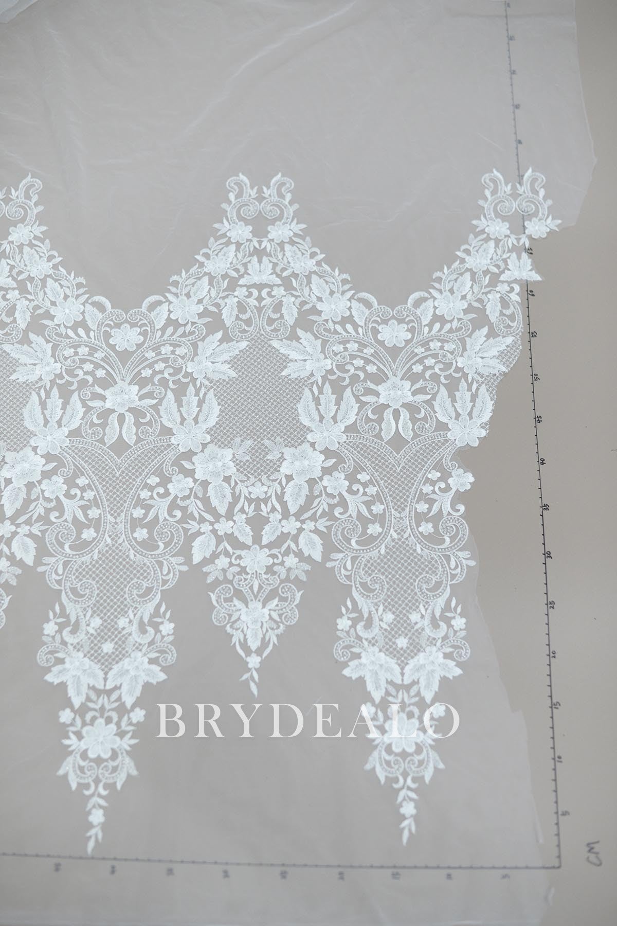 Beaded Floral Bridal Lace Fabric