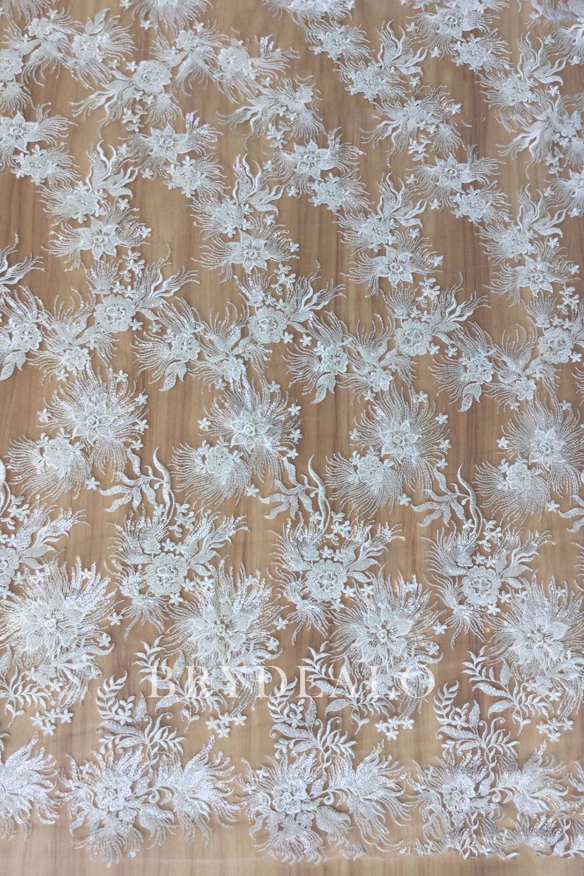 Beaded Flower Apparel Lace Fabric Online