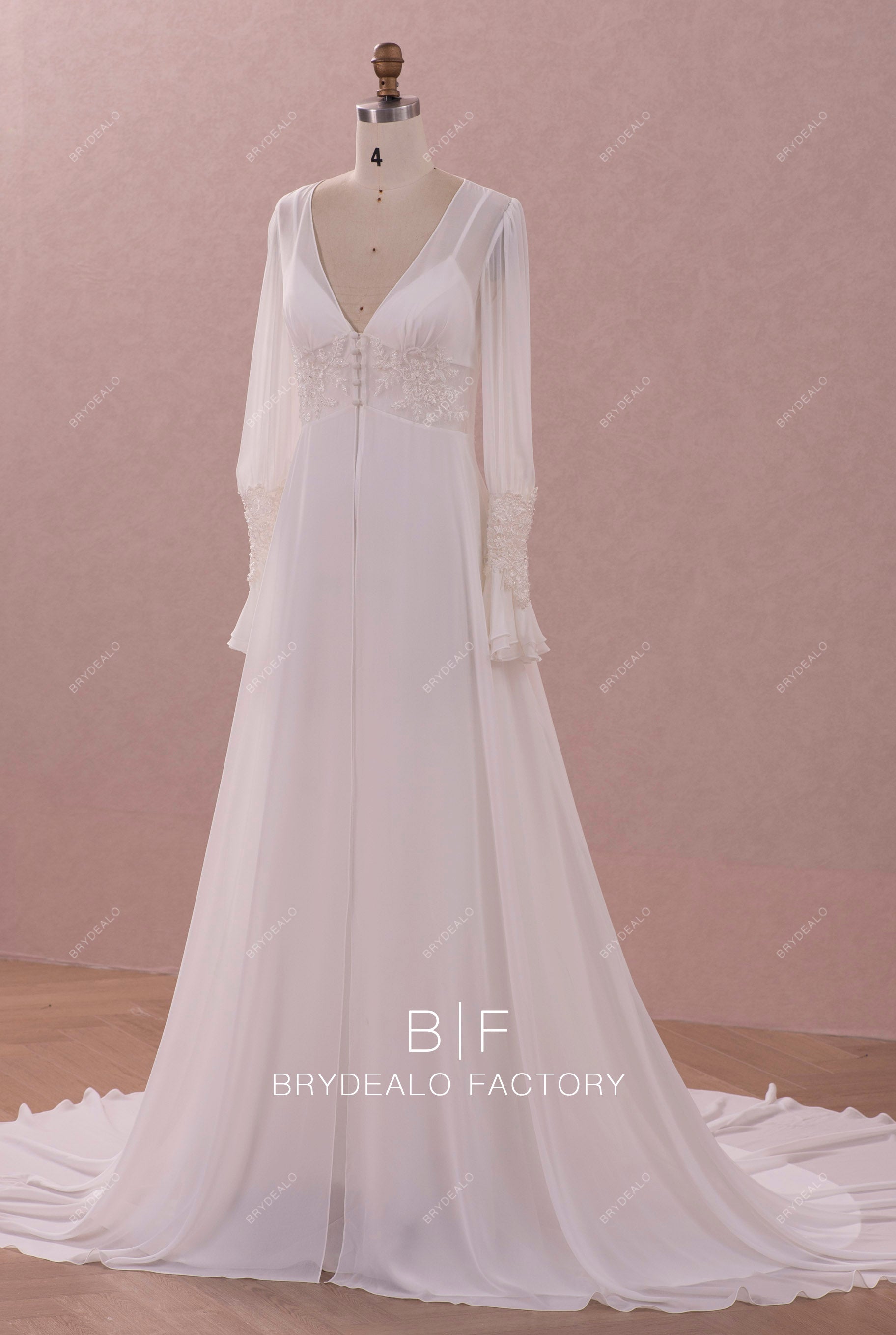 beaded lace chiffon bridal jacket slip wedding dress