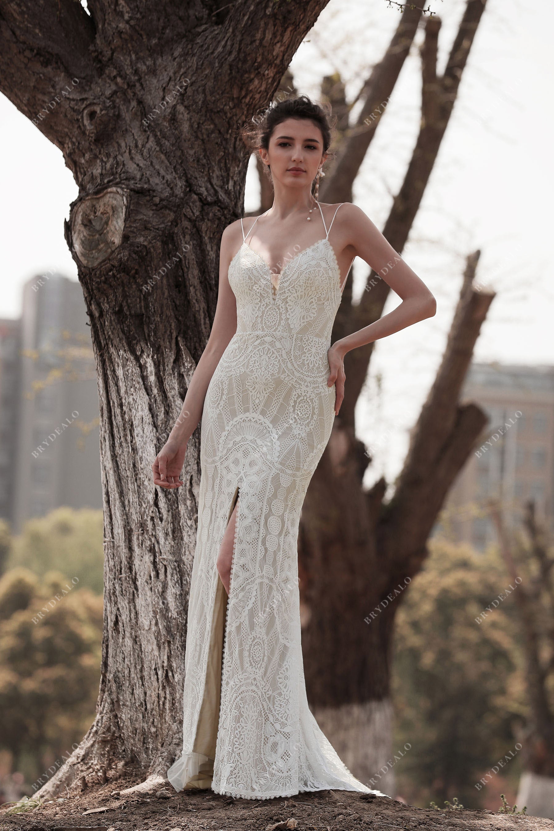 Sample Sale | Boho Lace Tassel Fit & Flare Long Wedding Gown Sample Sale | Boho Lace Tassel Fit & Flare Long Wedding Gown
