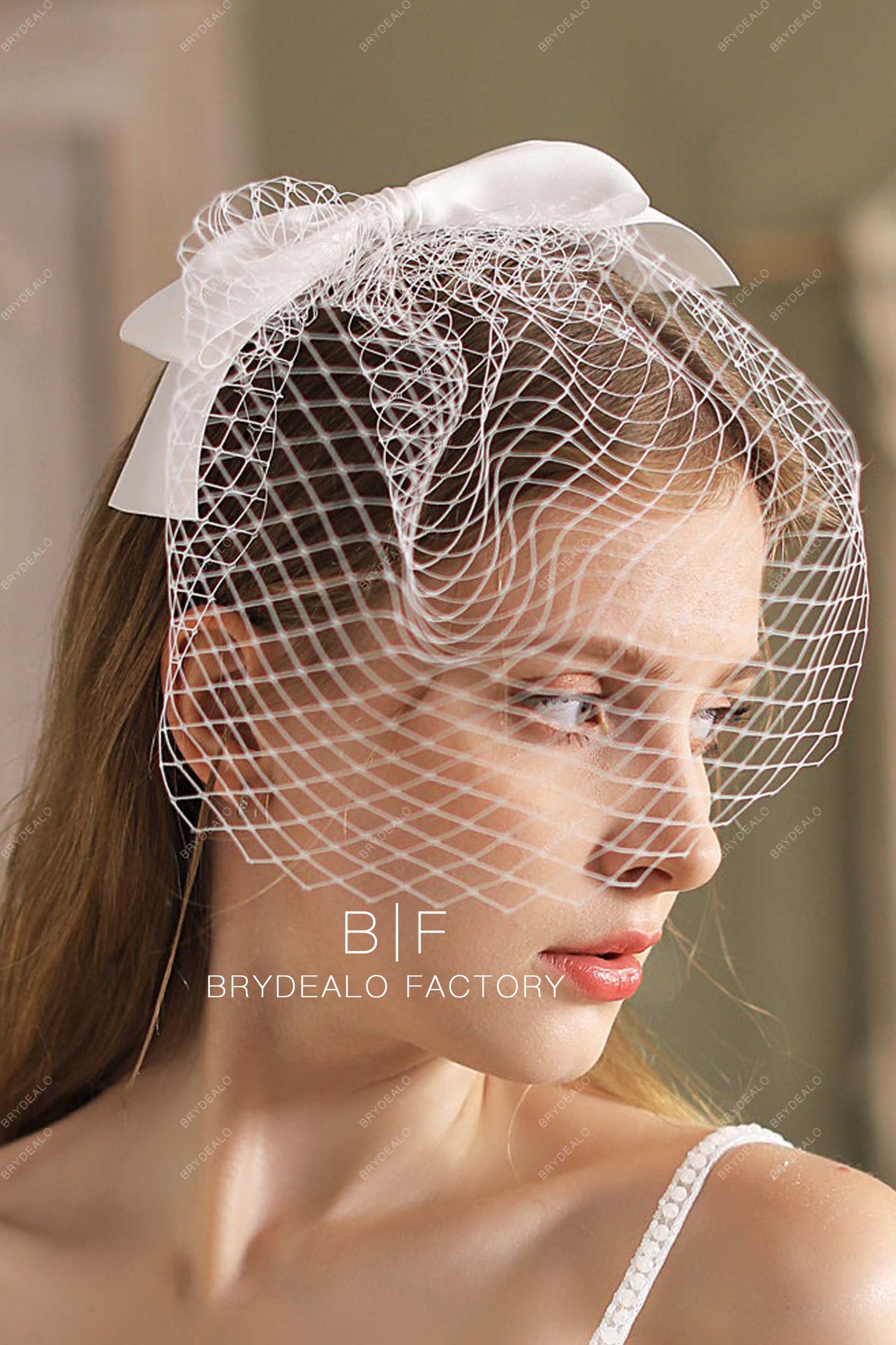 bridal birdcage veil short classic wedding veil