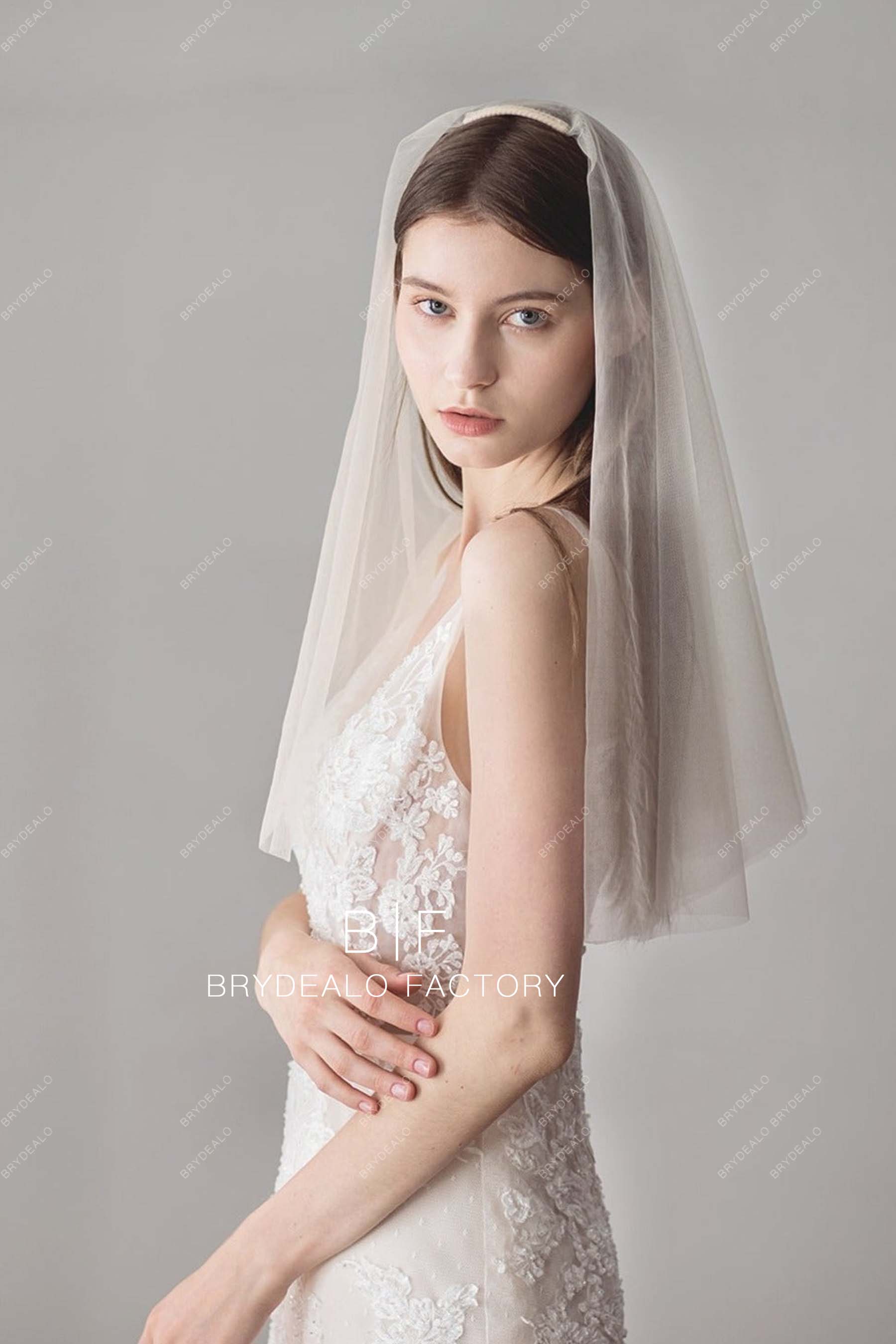 Wholesale Champagne Shoulder Length Bridal Veil