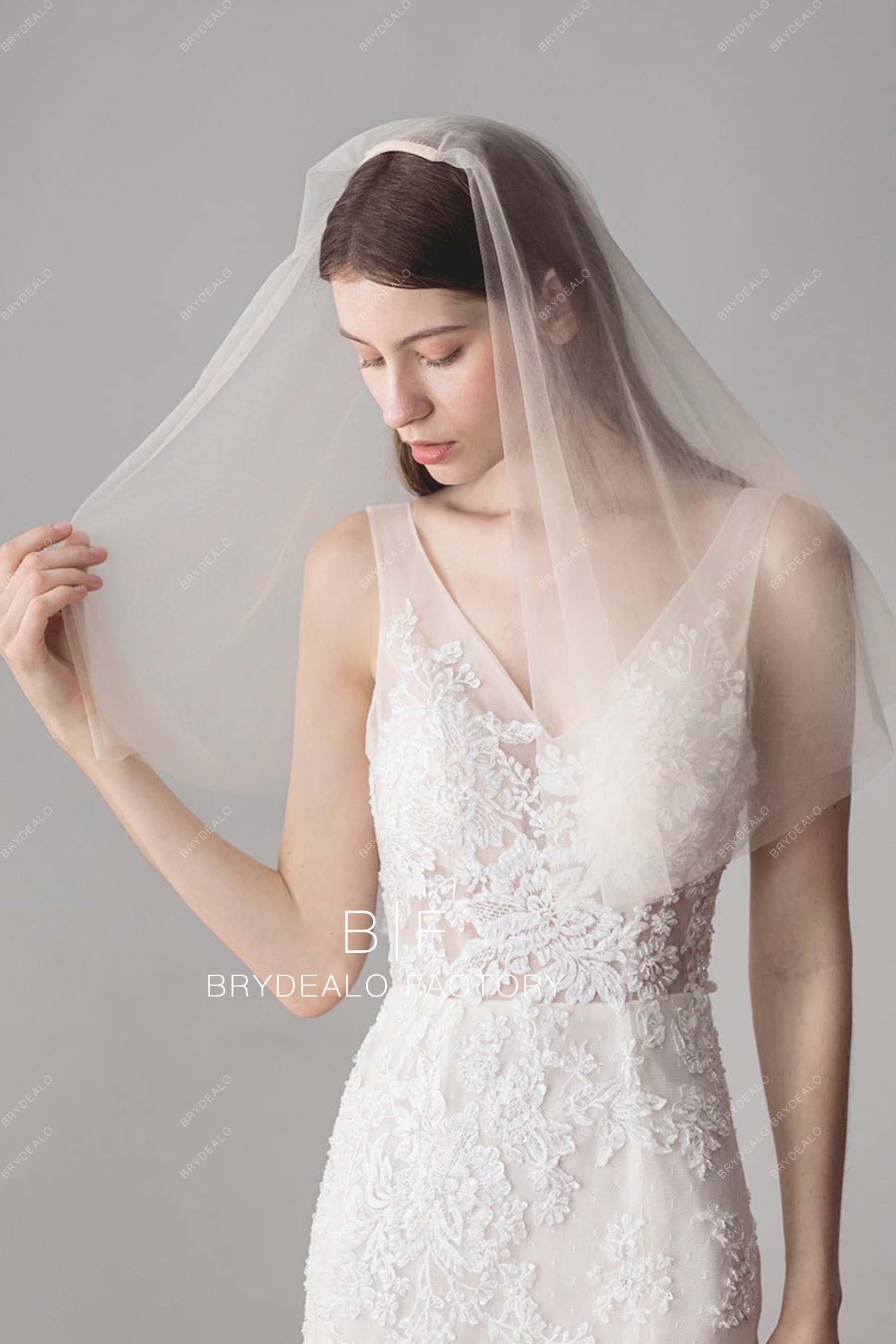 Wholesale Champagne Shoulder Length Bridal Veil Online