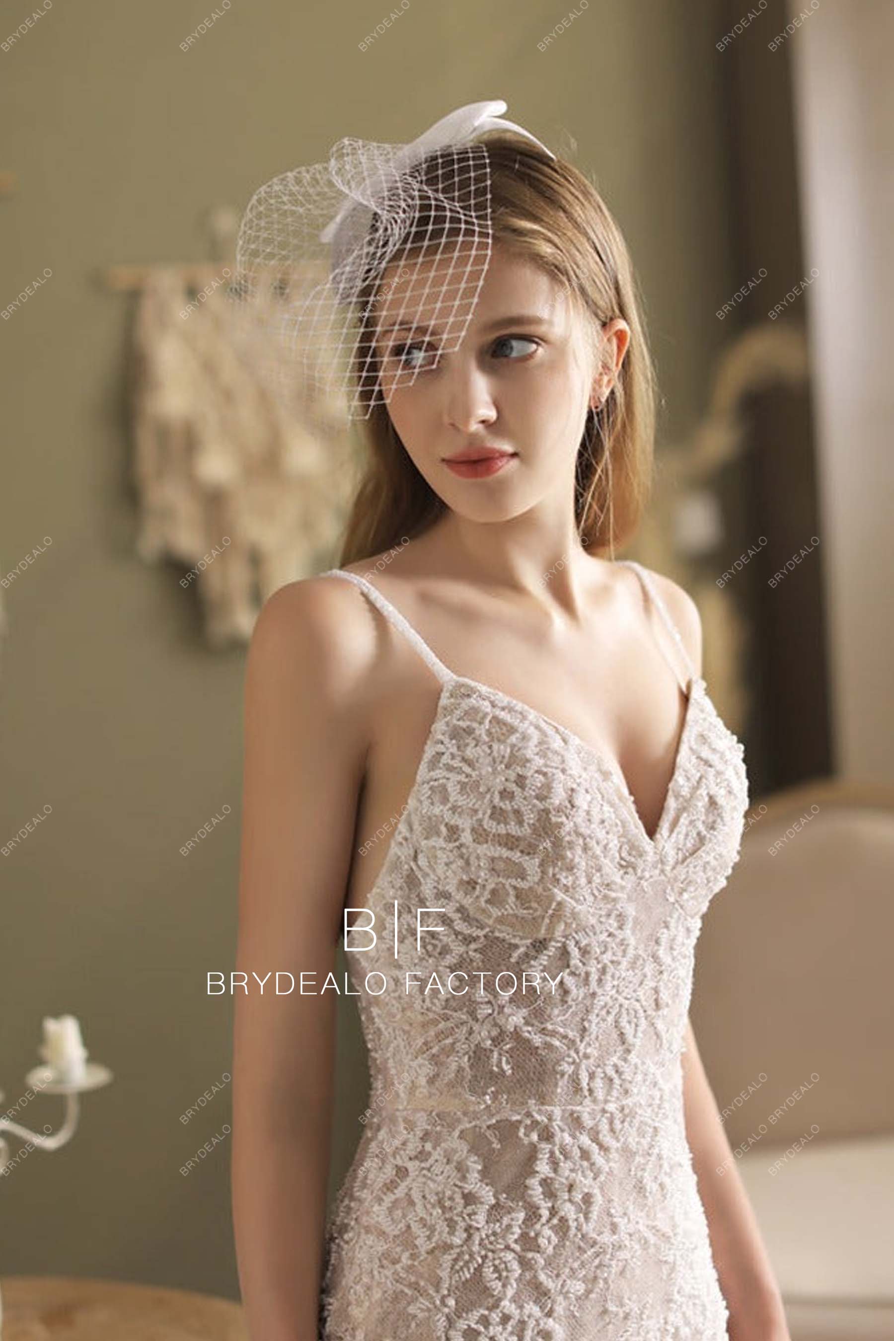 Bridal Birdcage Wedding Veil Short Classic French Blusher Veil