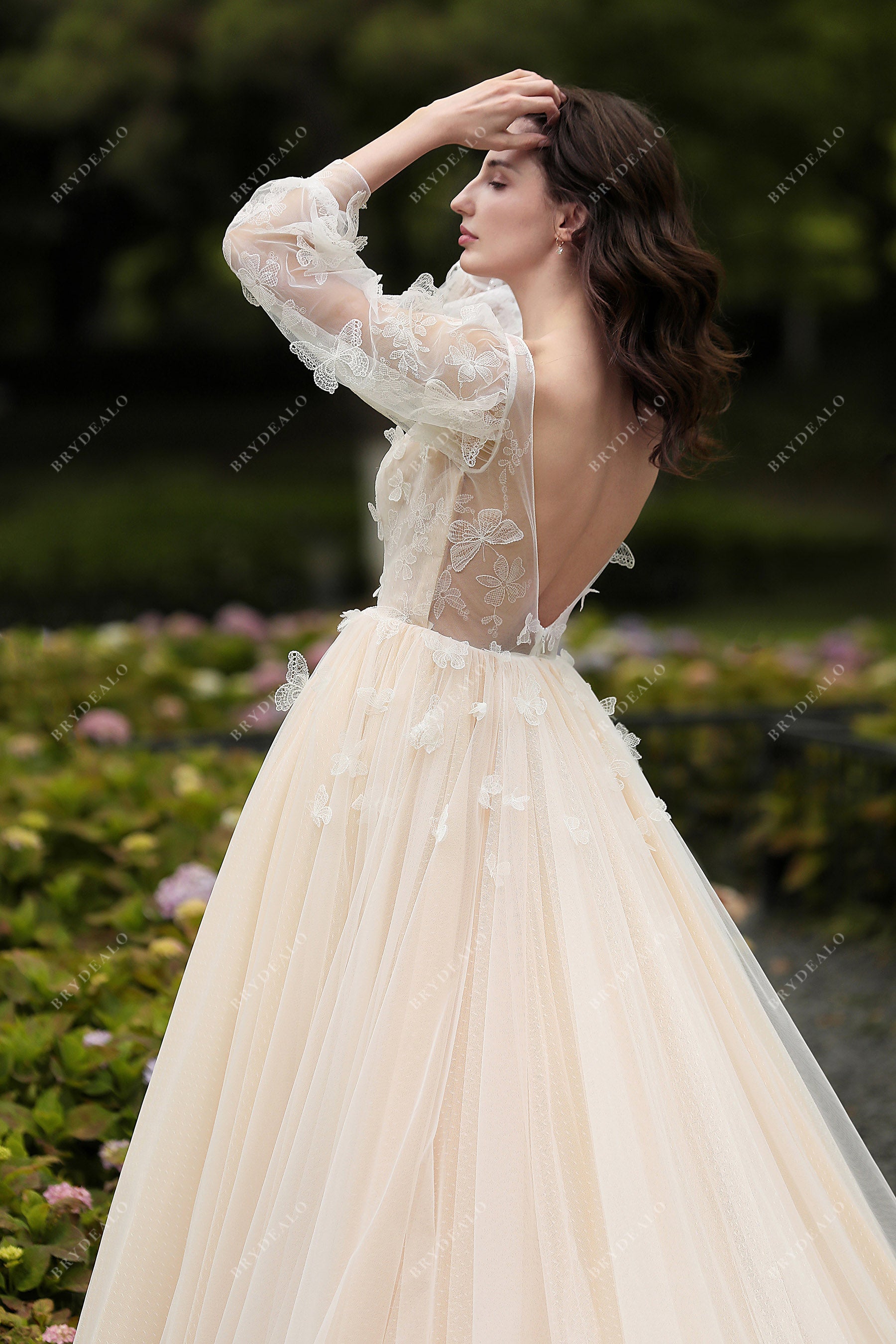 Sample Sale | Colored Butterfly Cinderella Wedding Gown