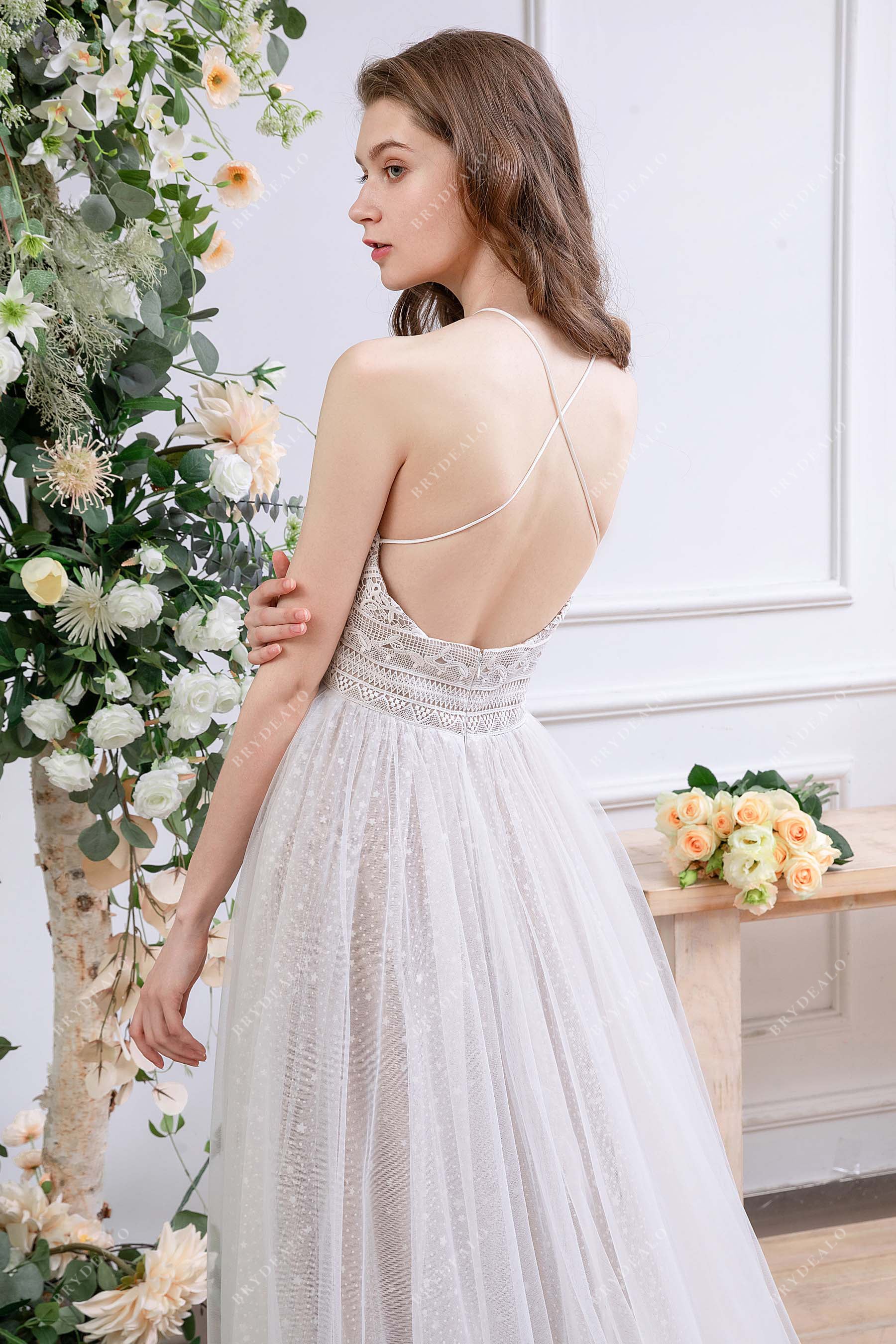 Criss Cross Back Wedding Dress