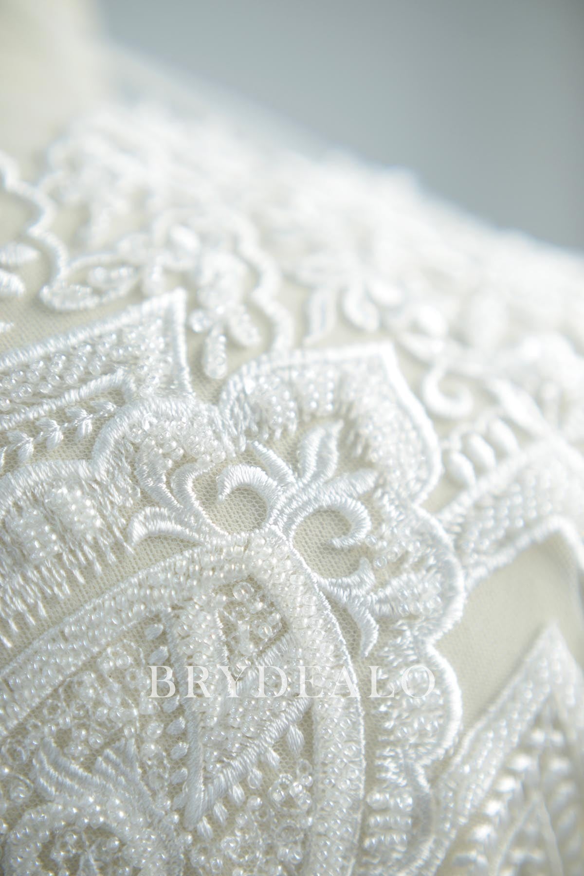 Heavy Beaded Bridal Lace Fabric