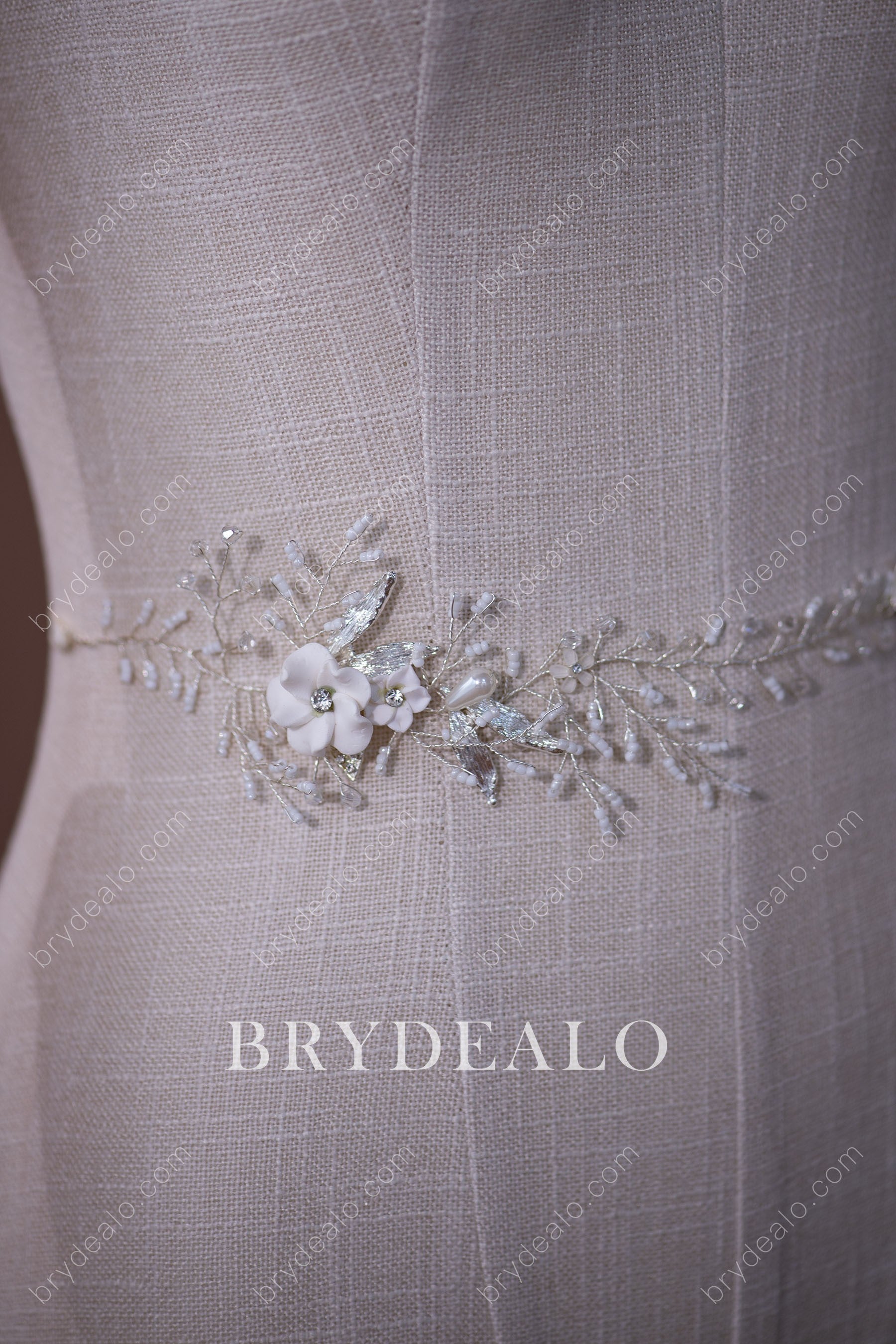 Wholesale Designer Flower Branch Beaded Bridal Sash