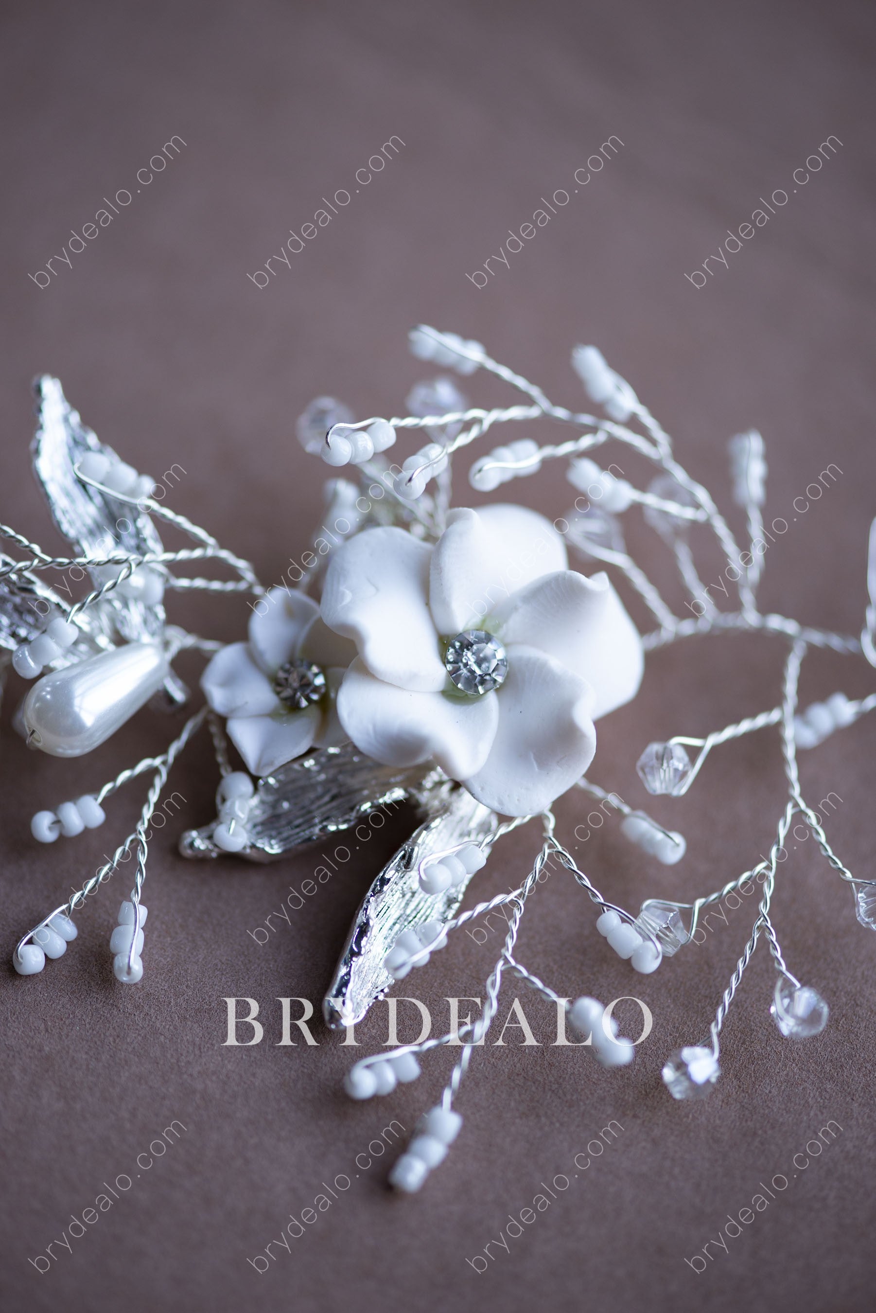 Designer Flower Branch Beaded Bridal Sash for Wholesale