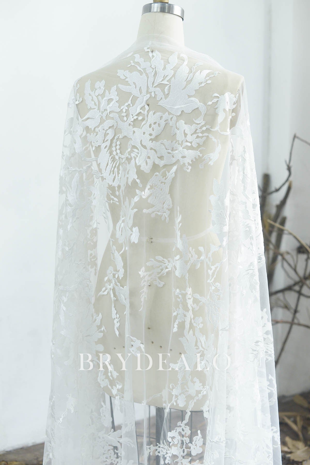 Bushes Bridal Embroidery Lace Fabric