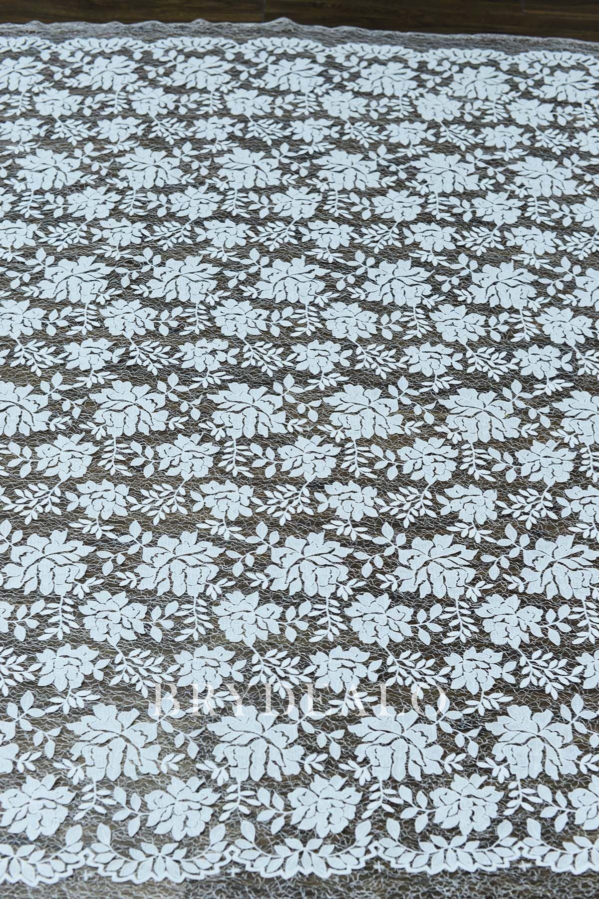 Double Border Repeated Flower Lace Fabric online