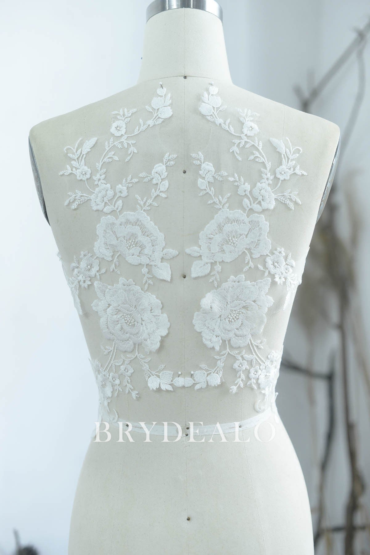 Embroidered Rosa Bridal Lace Applique