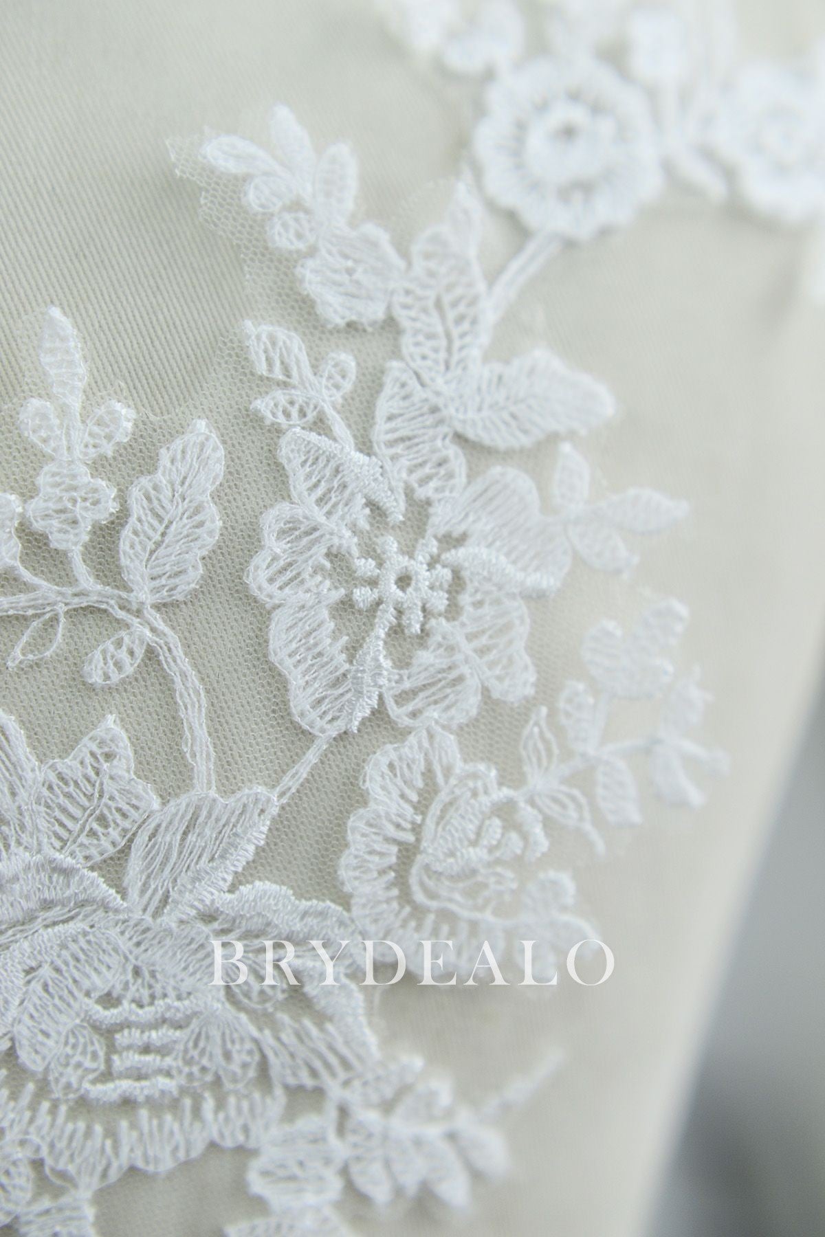 Peony Flower Embroidery Bridal Lace