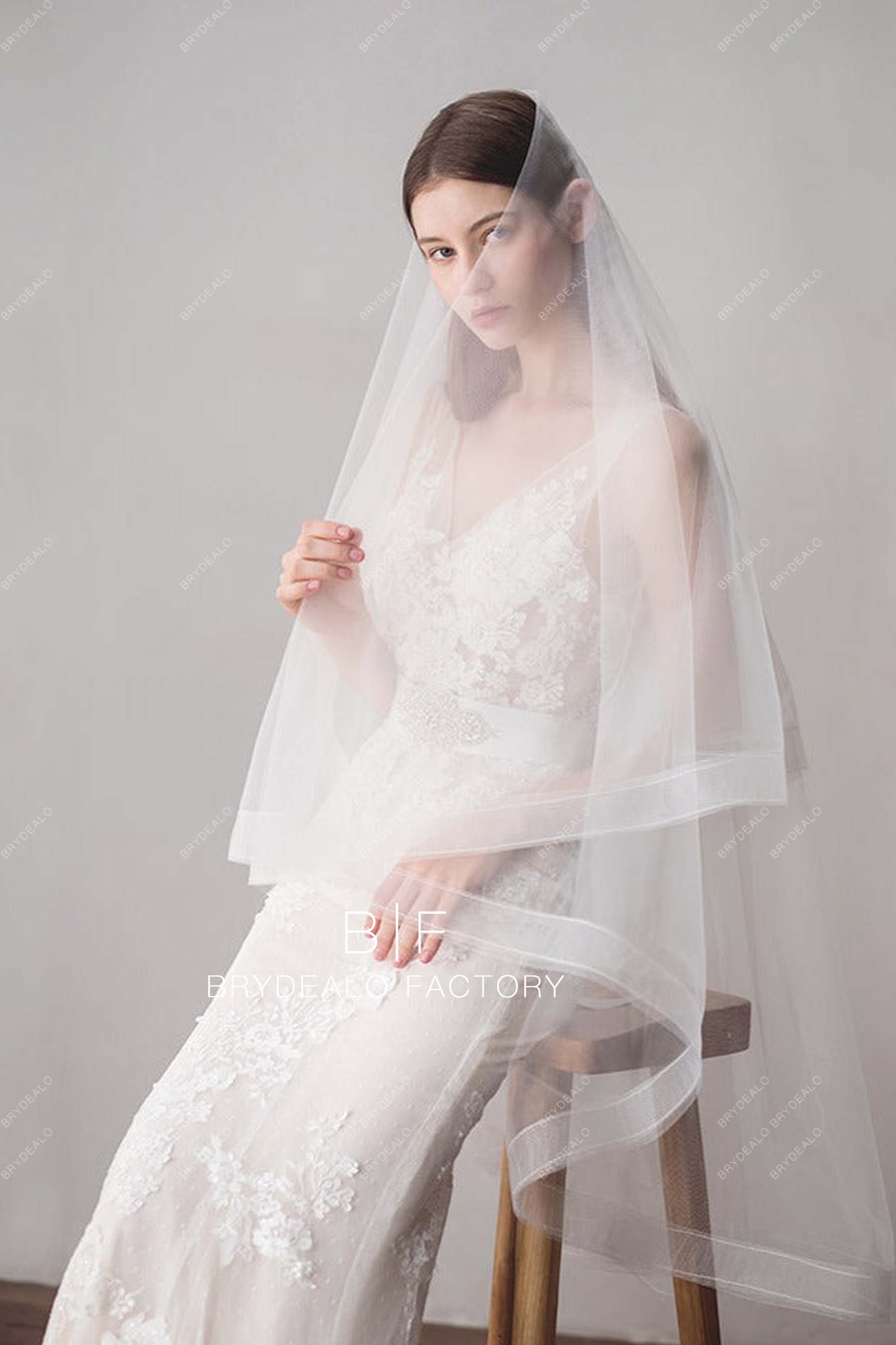 Private Label Waltz Length Horsehair Bridal Veil
