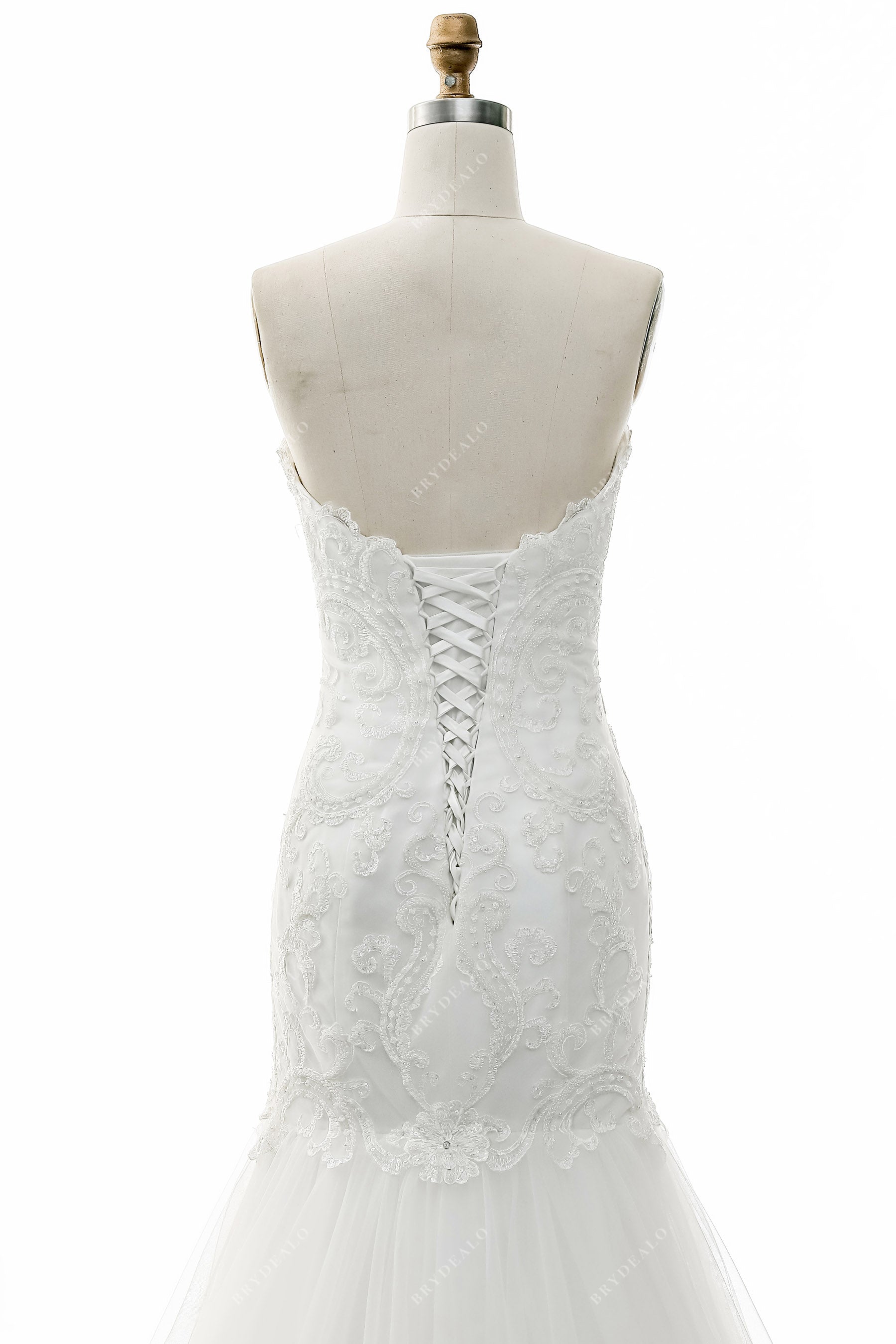 lace corset tulle wedding dress