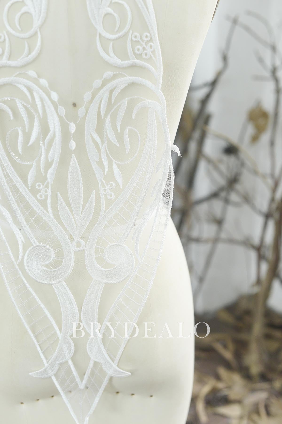 Shimmery Abstract Patterned Bridal Lace