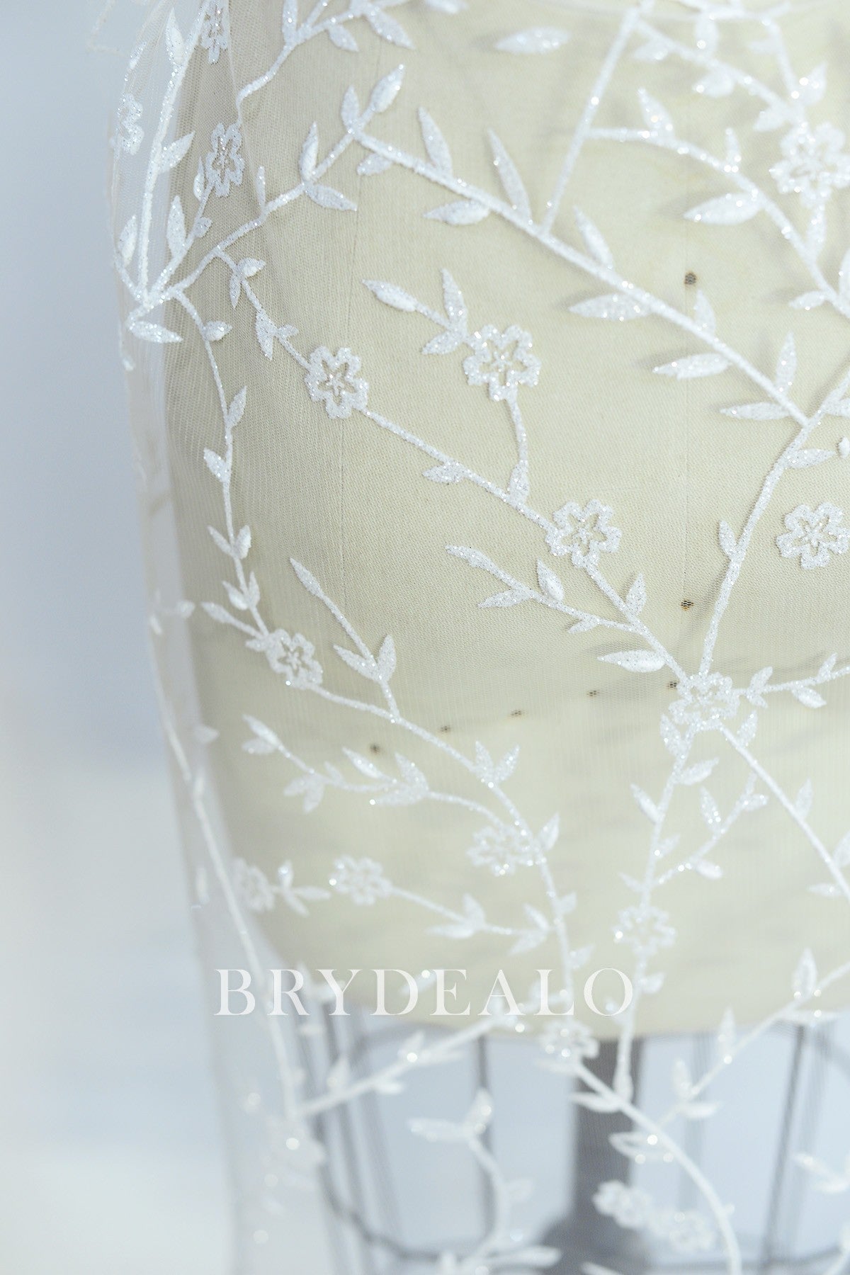  Leaf Motif Bridal Lace Fabric
