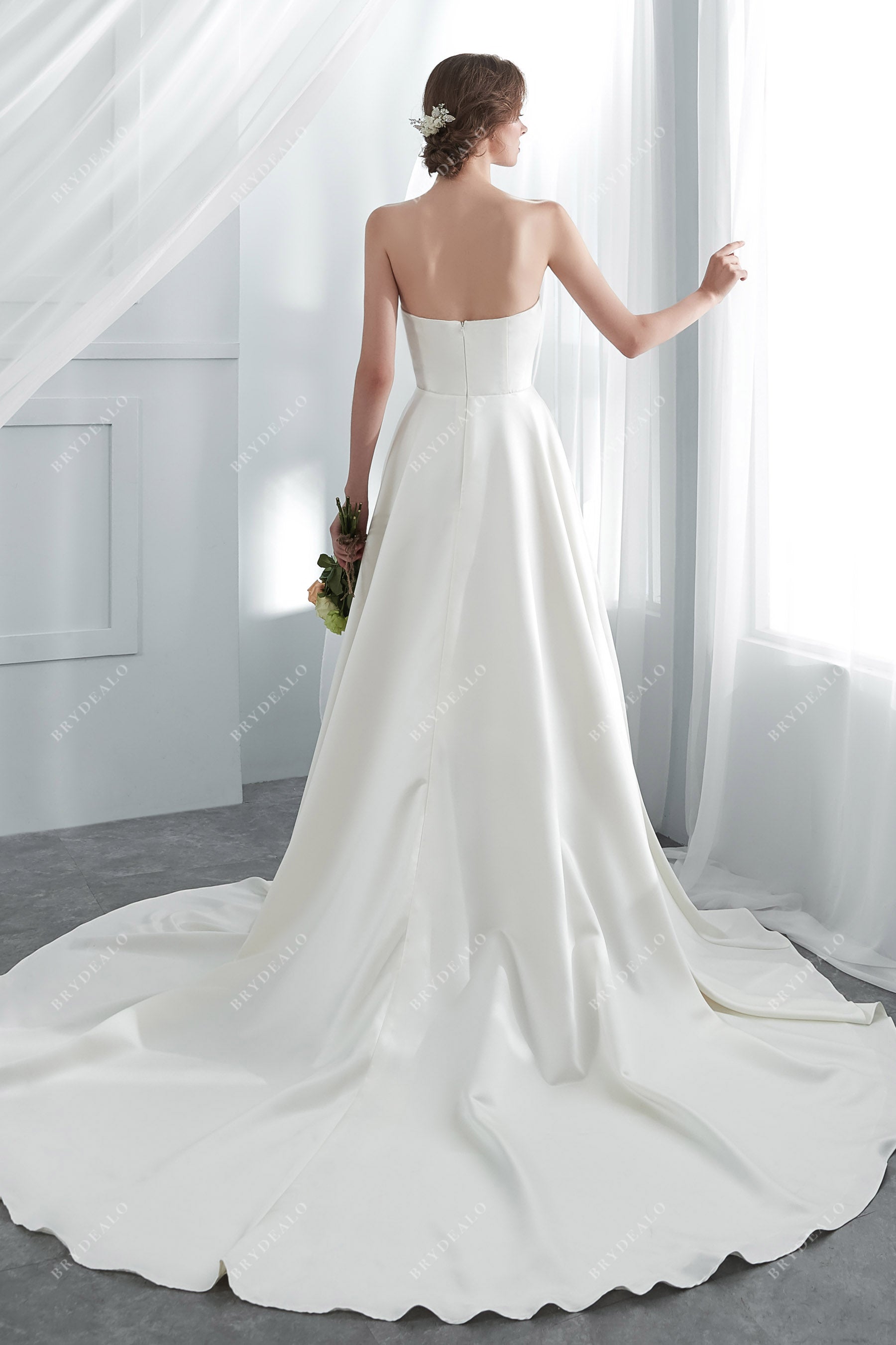 Sample Sale | Satin Classic A-line Strapless Bridal Gown