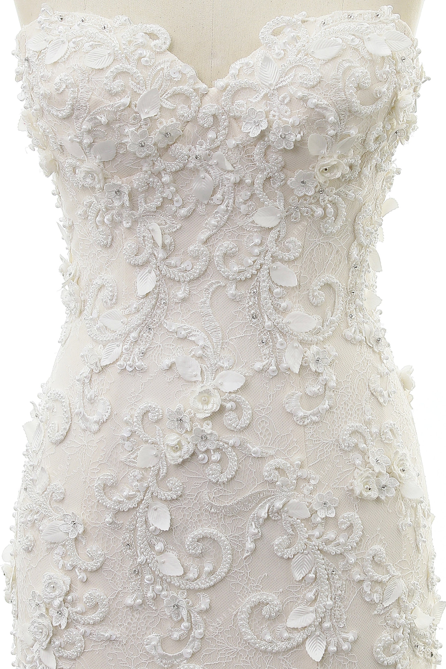 3D Petal Lace Wedding Gown
