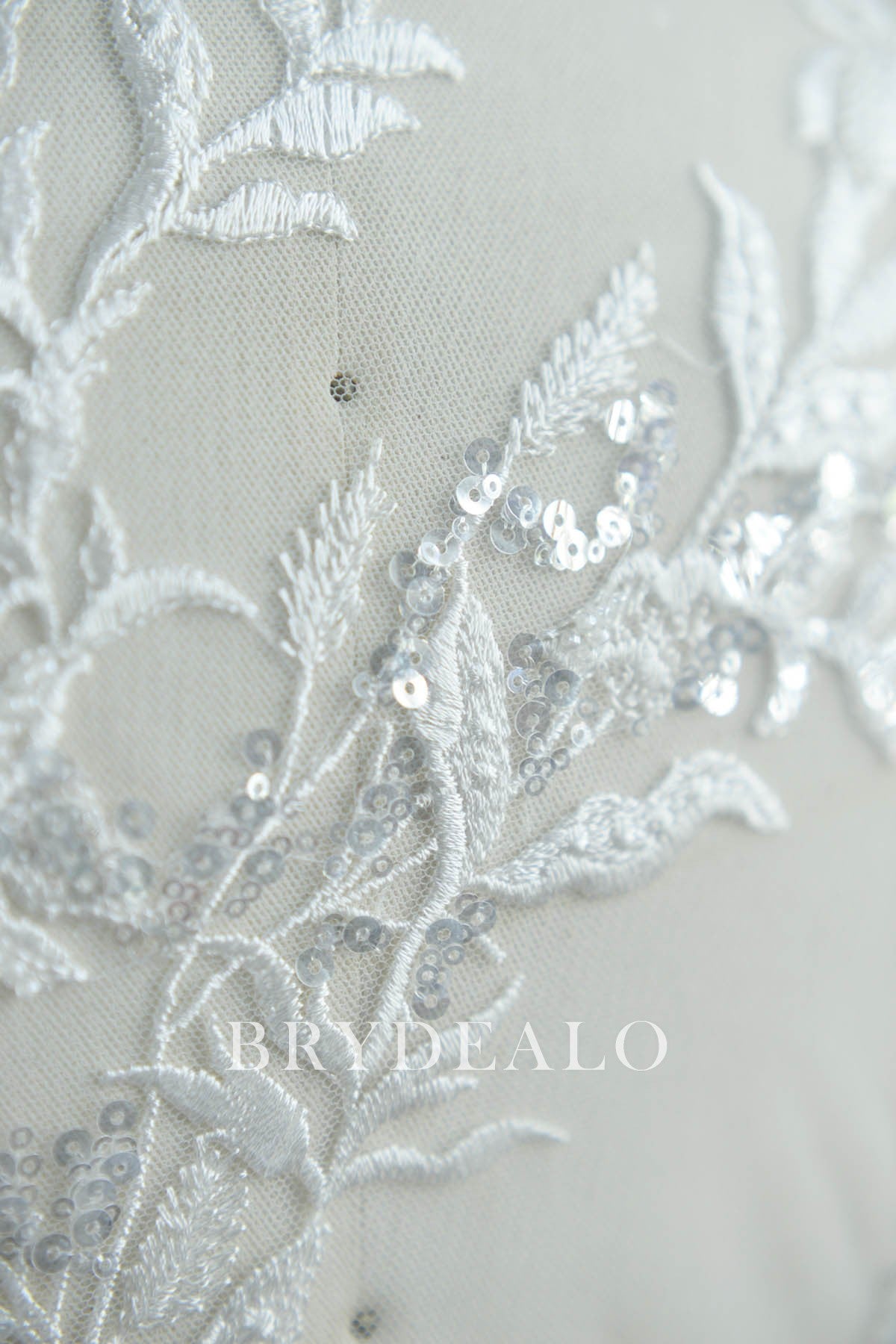 Wholesale  Beaded Flower Leaf Bridal Lace Fabric