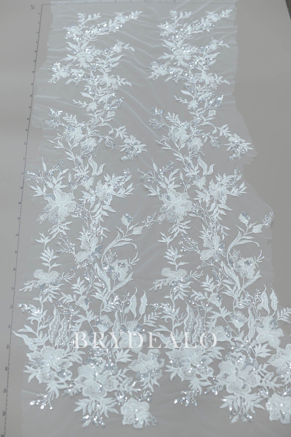 Luxury Beaded Flower Leaf Bridal Lace 