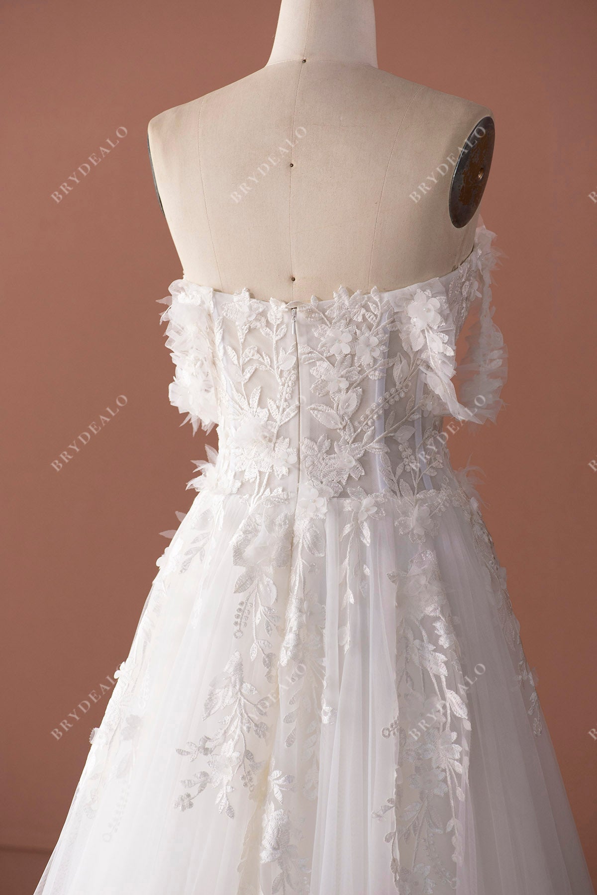 Sample Sale | Flower Off Shoulder Lace A-line Wedding Dress