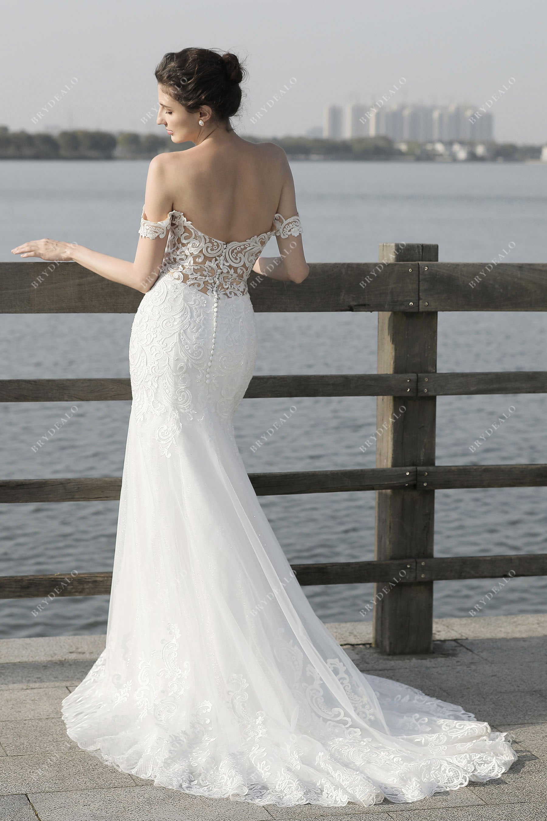 open back mermaid wedding dress