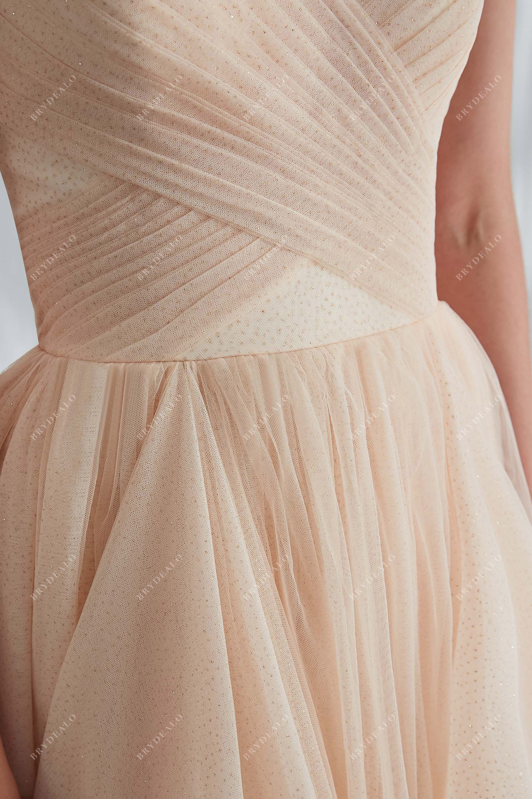 Shimmer Champagne Tulle Layered Wedding Ballgown Online
