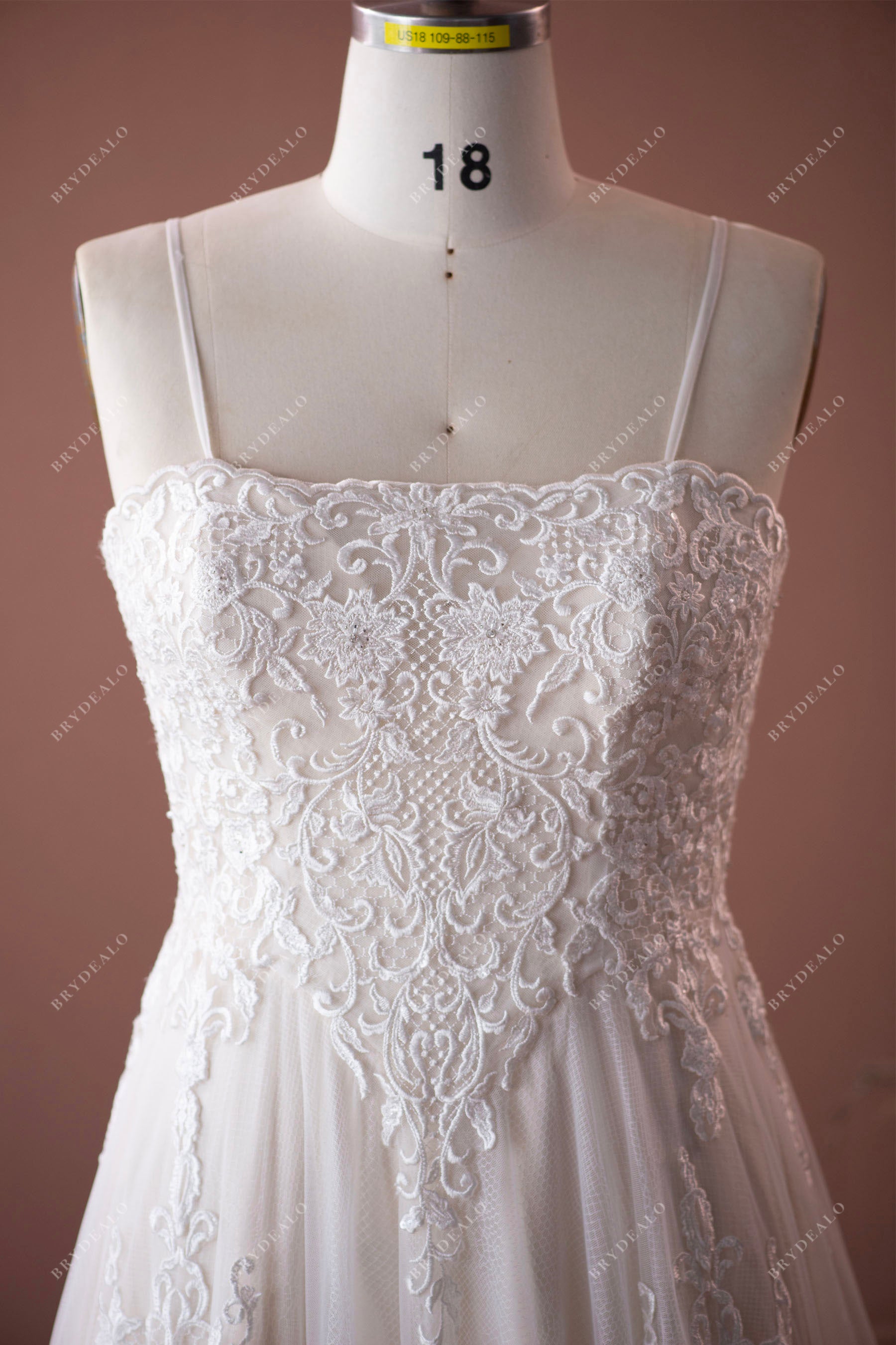 Plus Size Beaded Straps A-line Wedding Gown