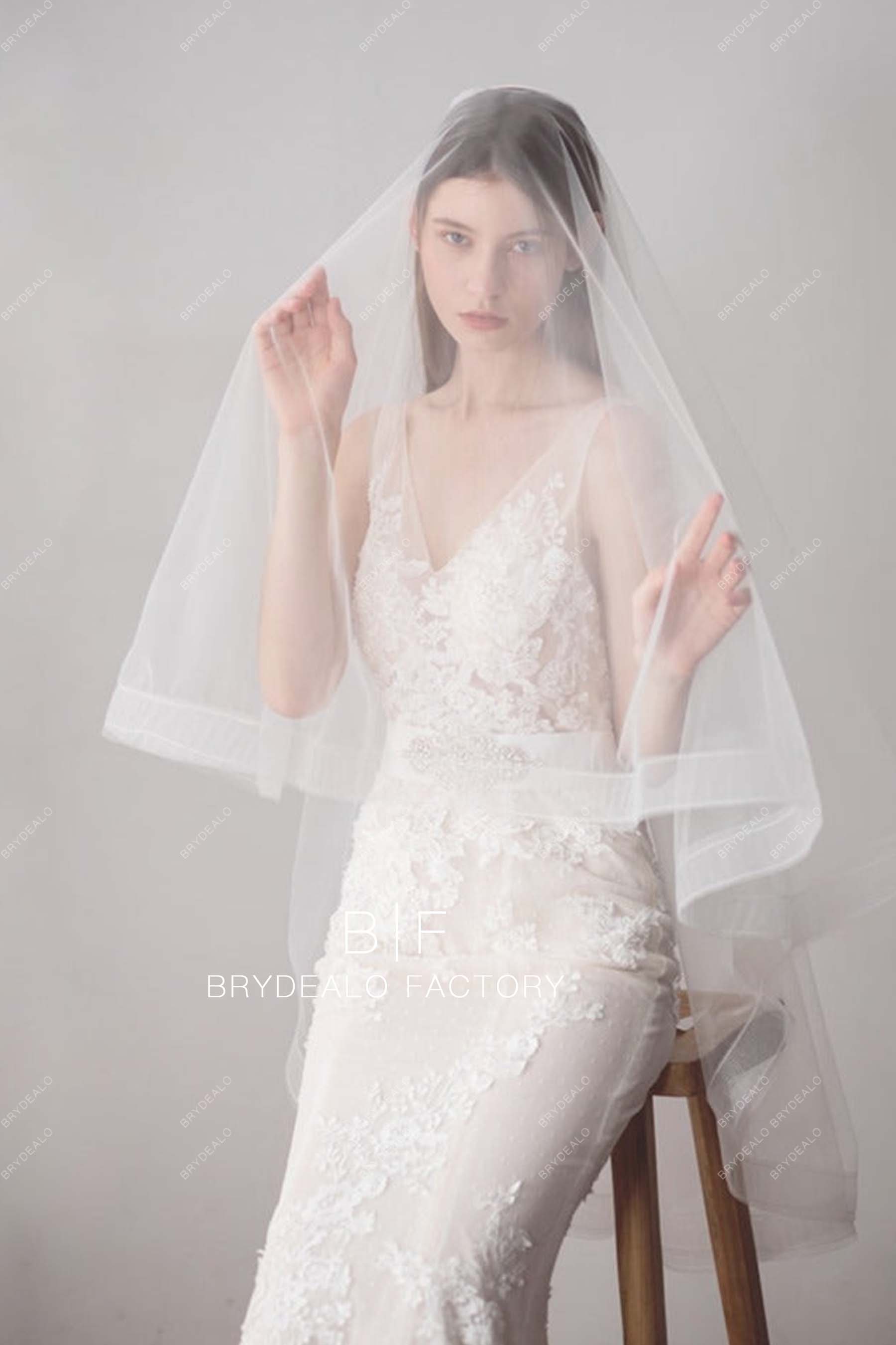 Wholesale Waltz Length Horsehair Bridal Veil