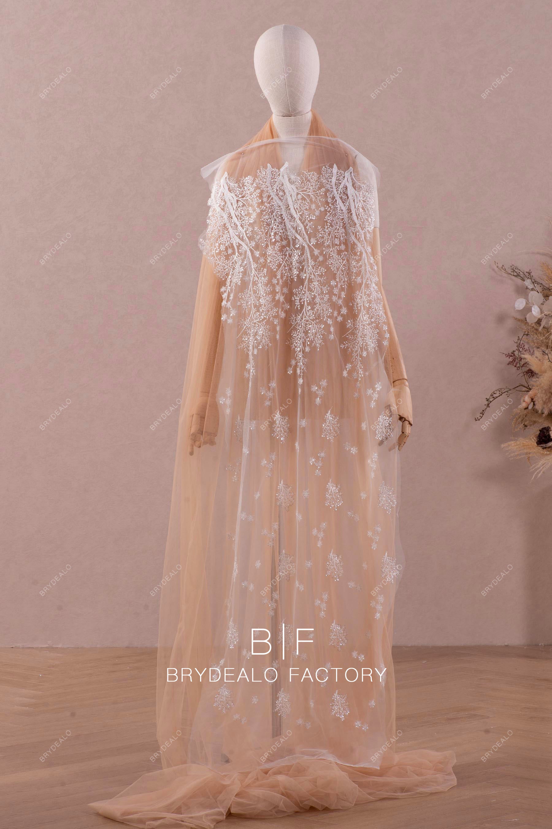 sequin twig embroidery bridal lace