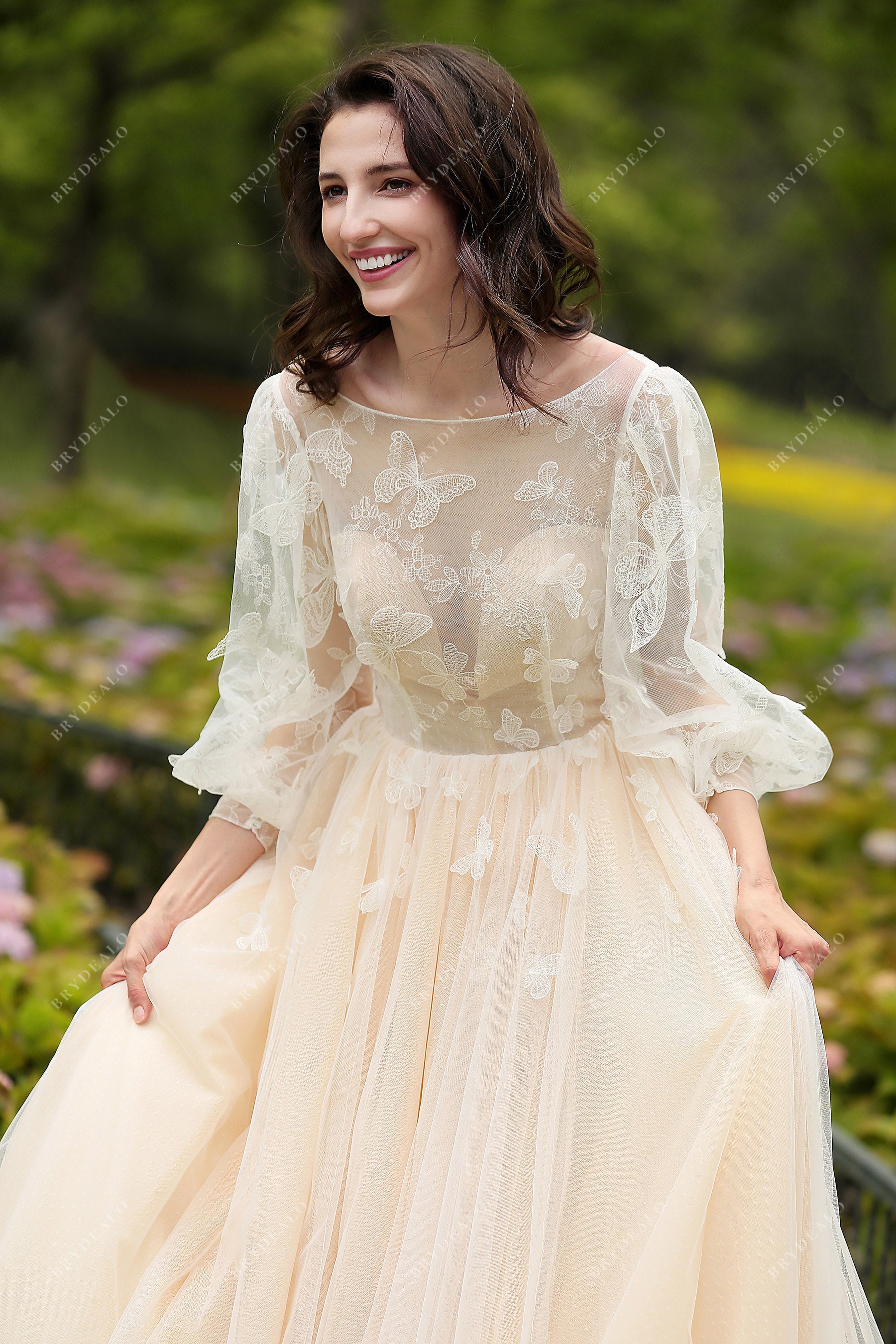 Sample Sale | Colored Butterfly Cinderella Wedding Gown