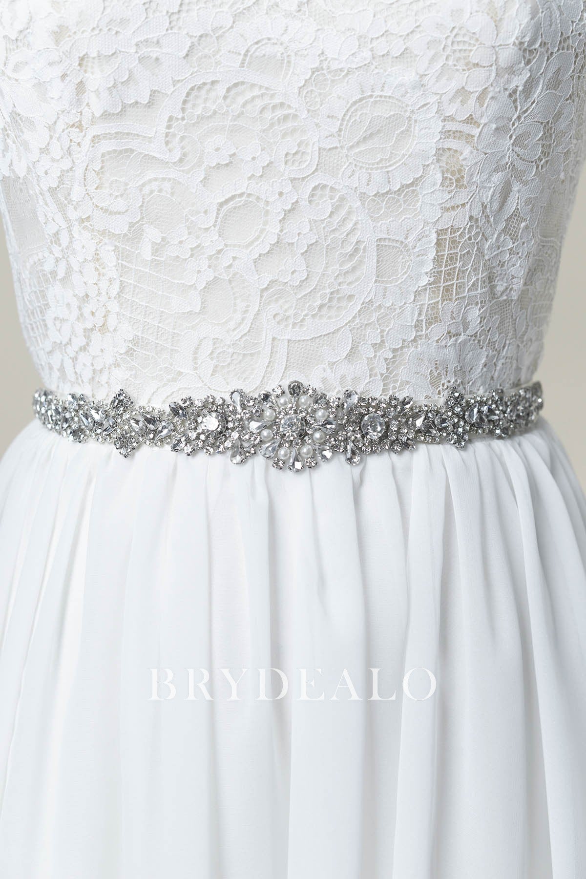 Sparkly Pearl Rhinestones Bridal Sash