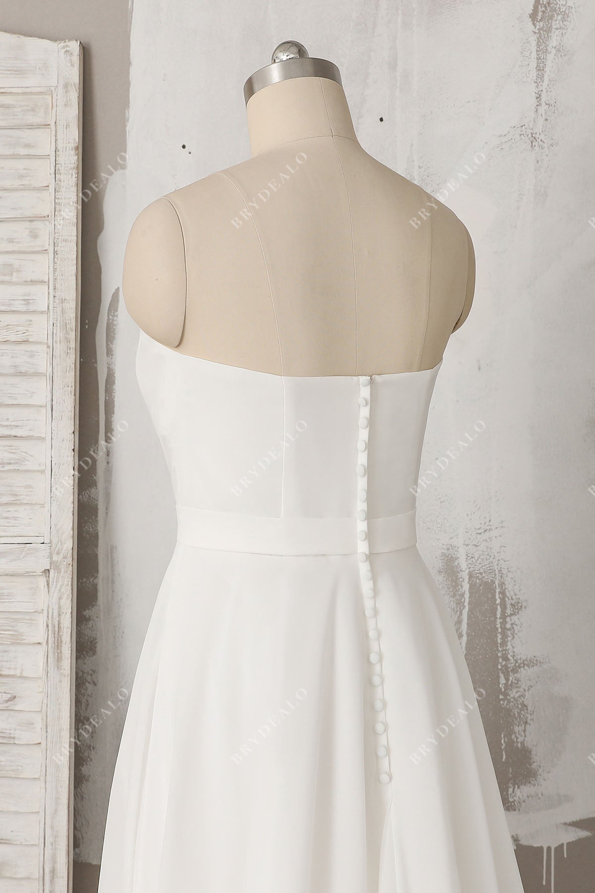 strapless chiffon bridal dress