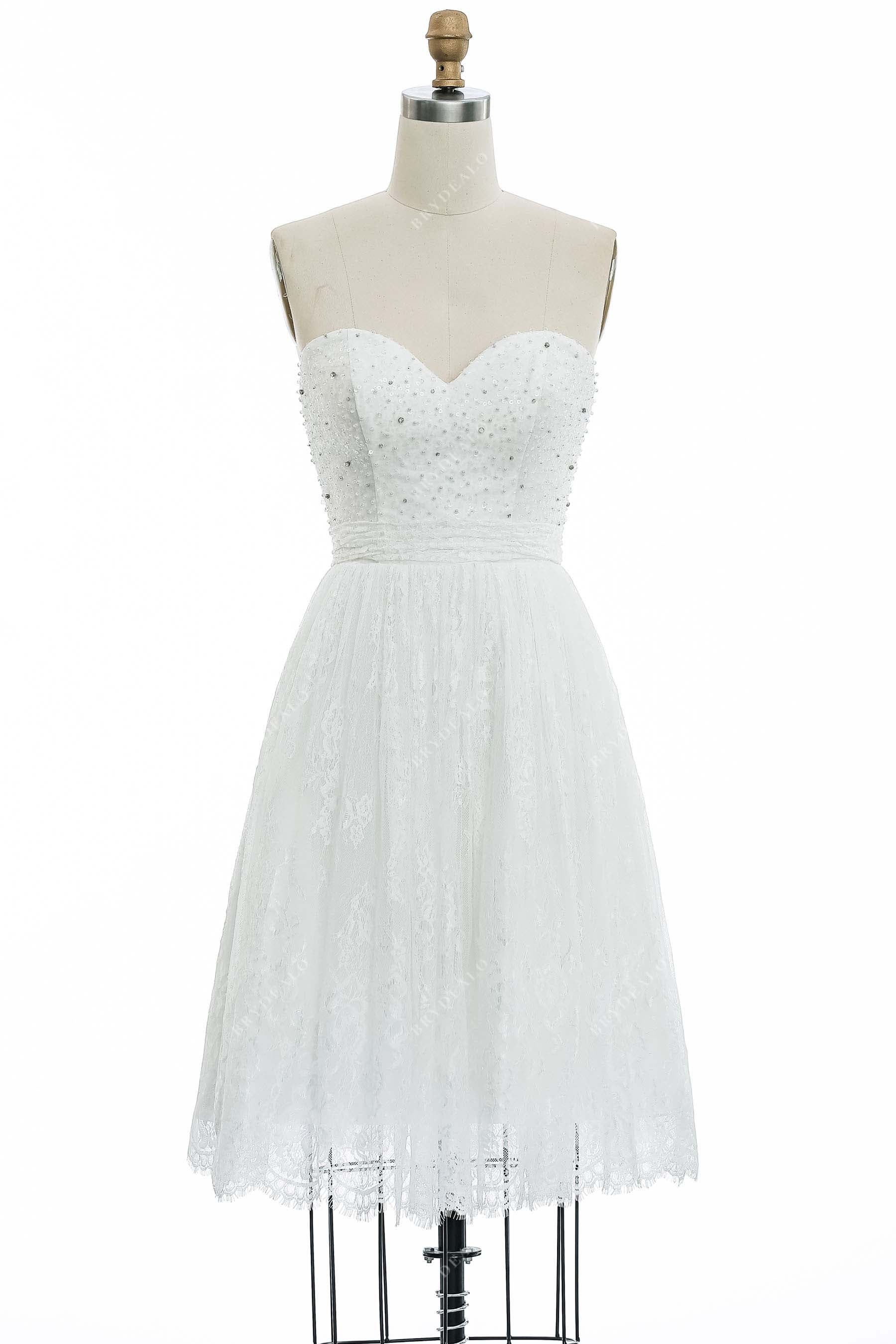 Strapless Sweetheart Neck Casual A-line Short Bridal Gown