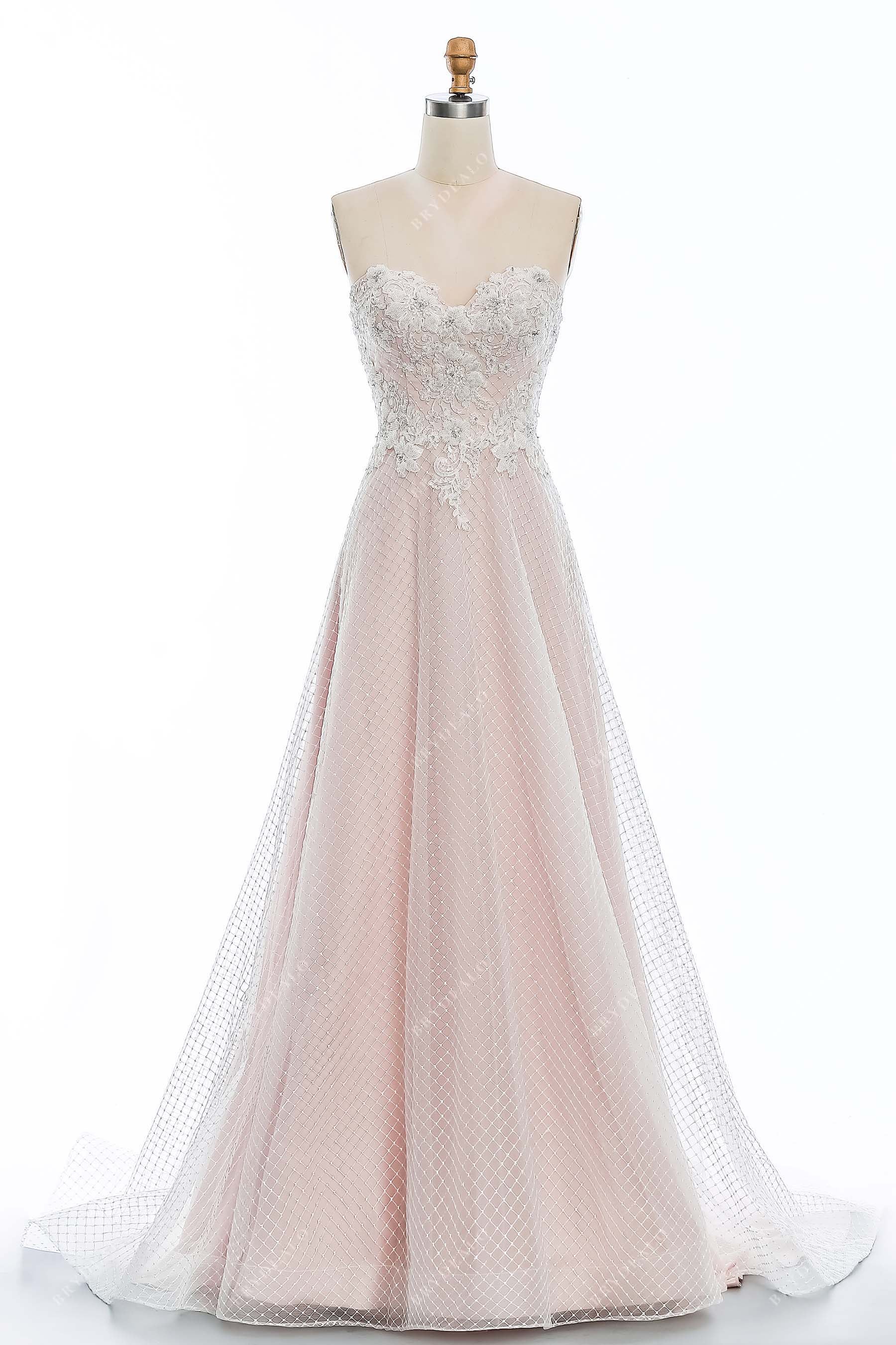 strapless sweetheart neck rhombus A-line bridal dress