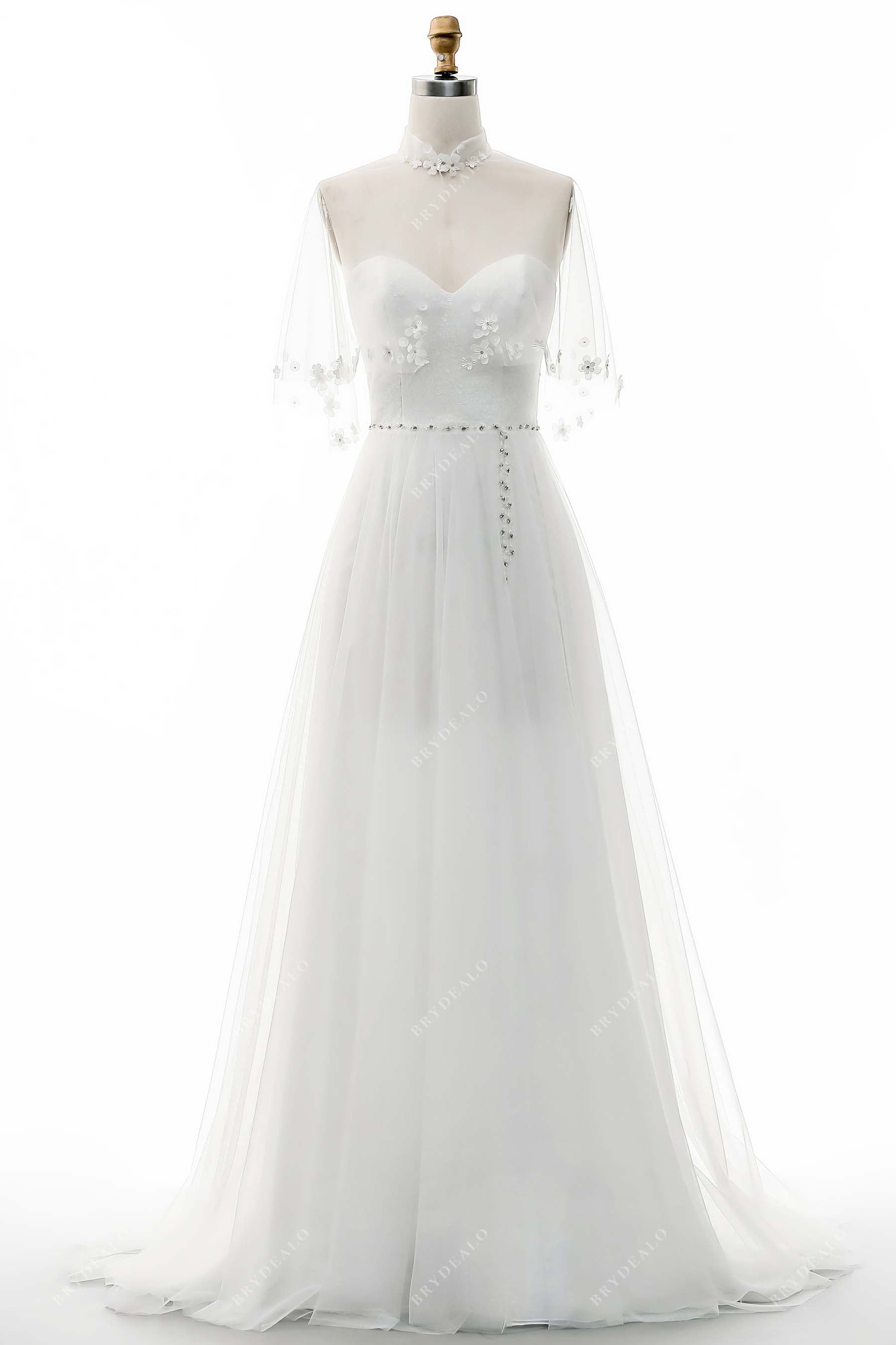 Strapless Sweetheart Neck Sequin Tulle A-line Wedding Dress
