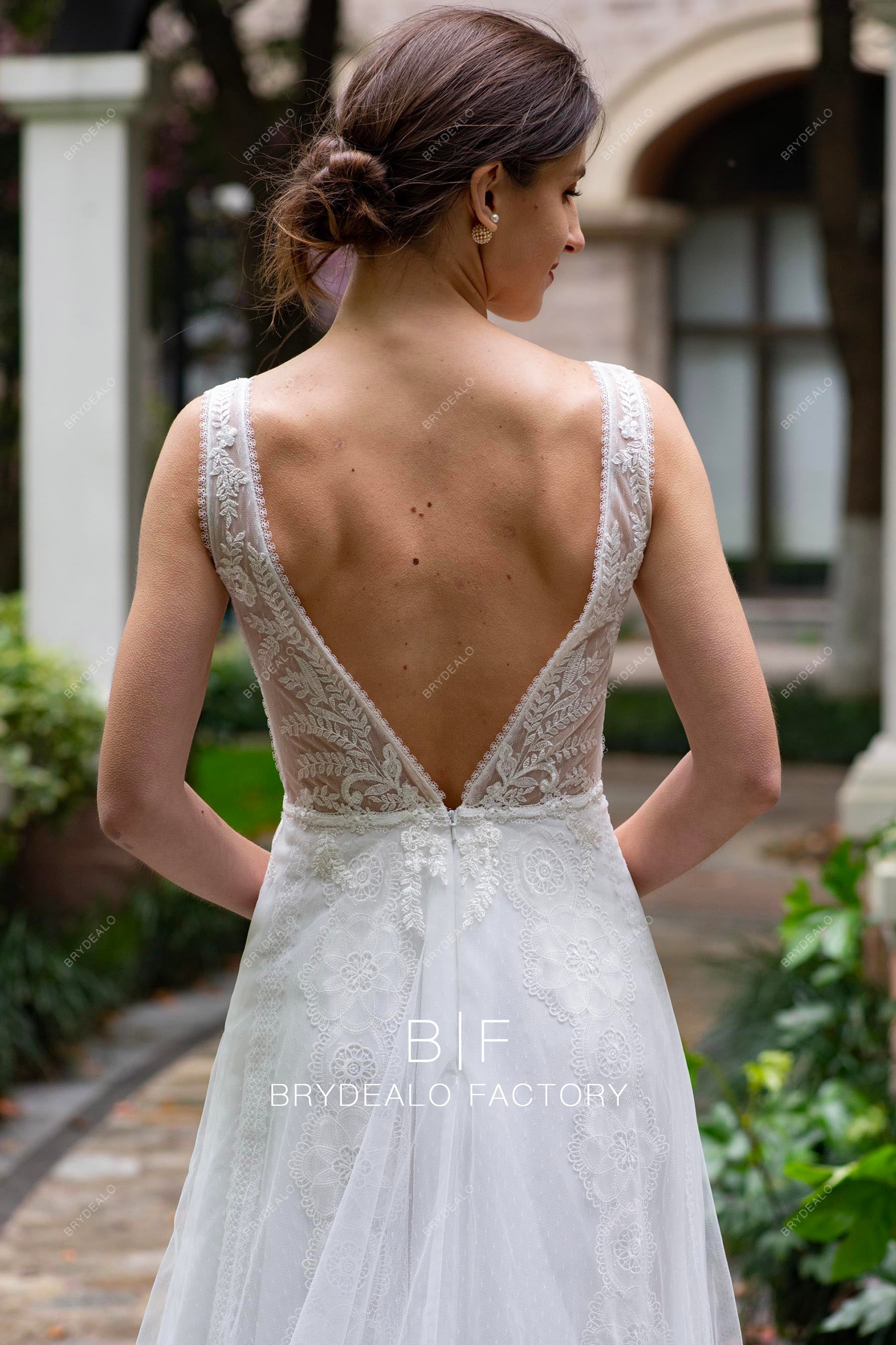 v-back straps wedding dress