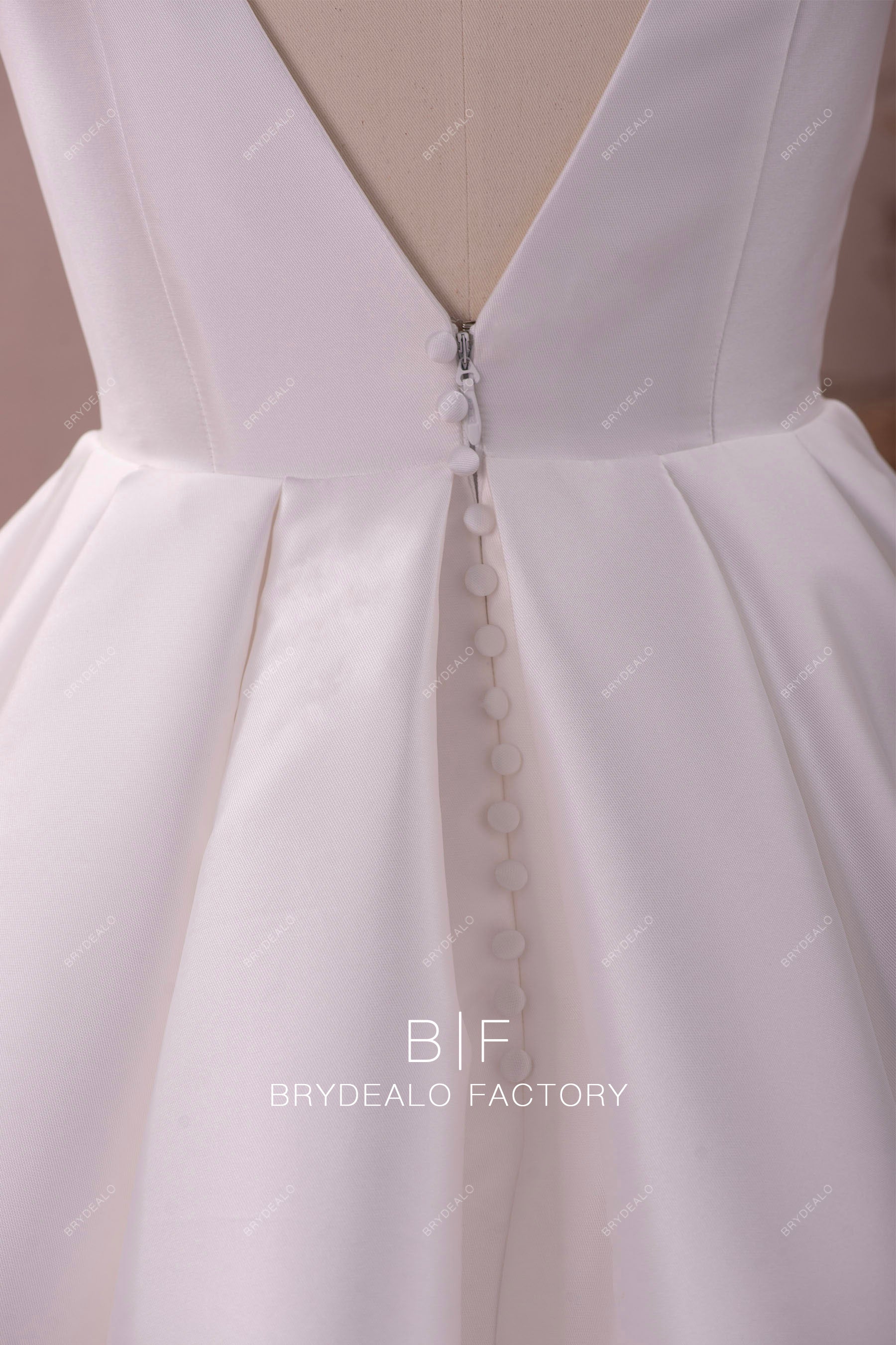 v-back with buttons bridal gown