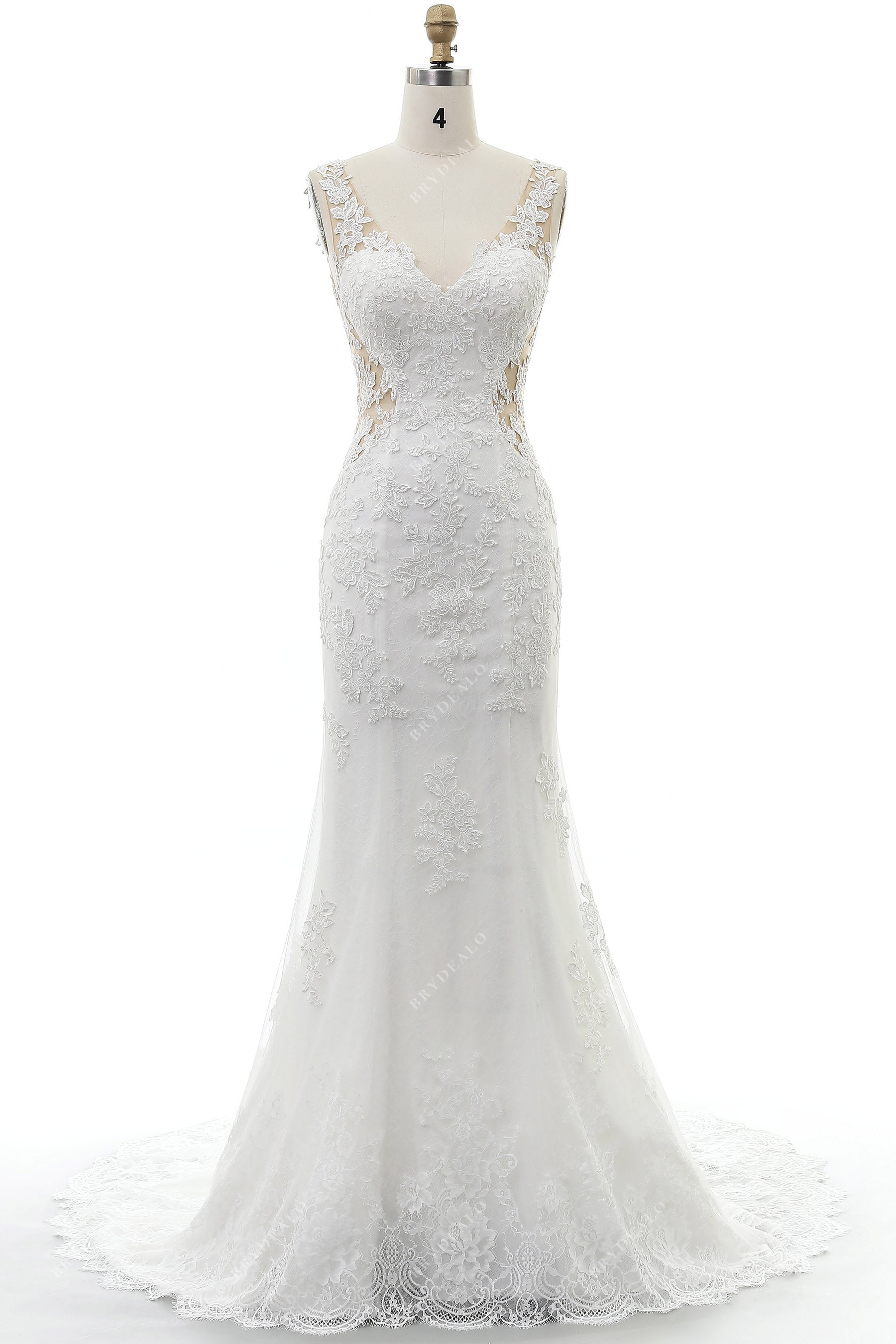 Sample Sale | Straps Lace Long Mermaid Wedding Dress