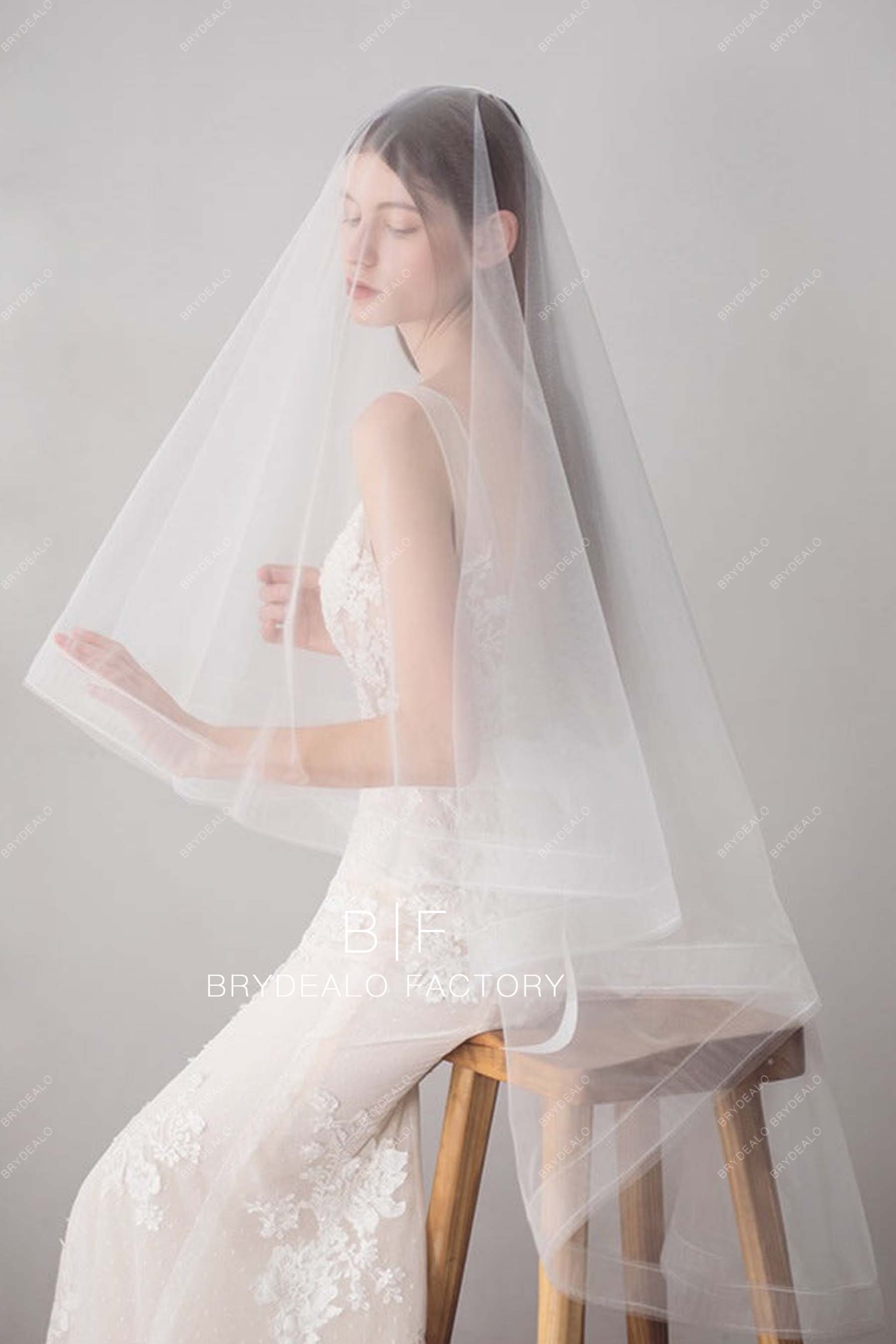 Waltz Length 2 Tone Wedding Veil With Horsehair Edge, Face Blusher Price,  Ballet Bridal Accessory T 53 From Mengshangfang, $52.62
