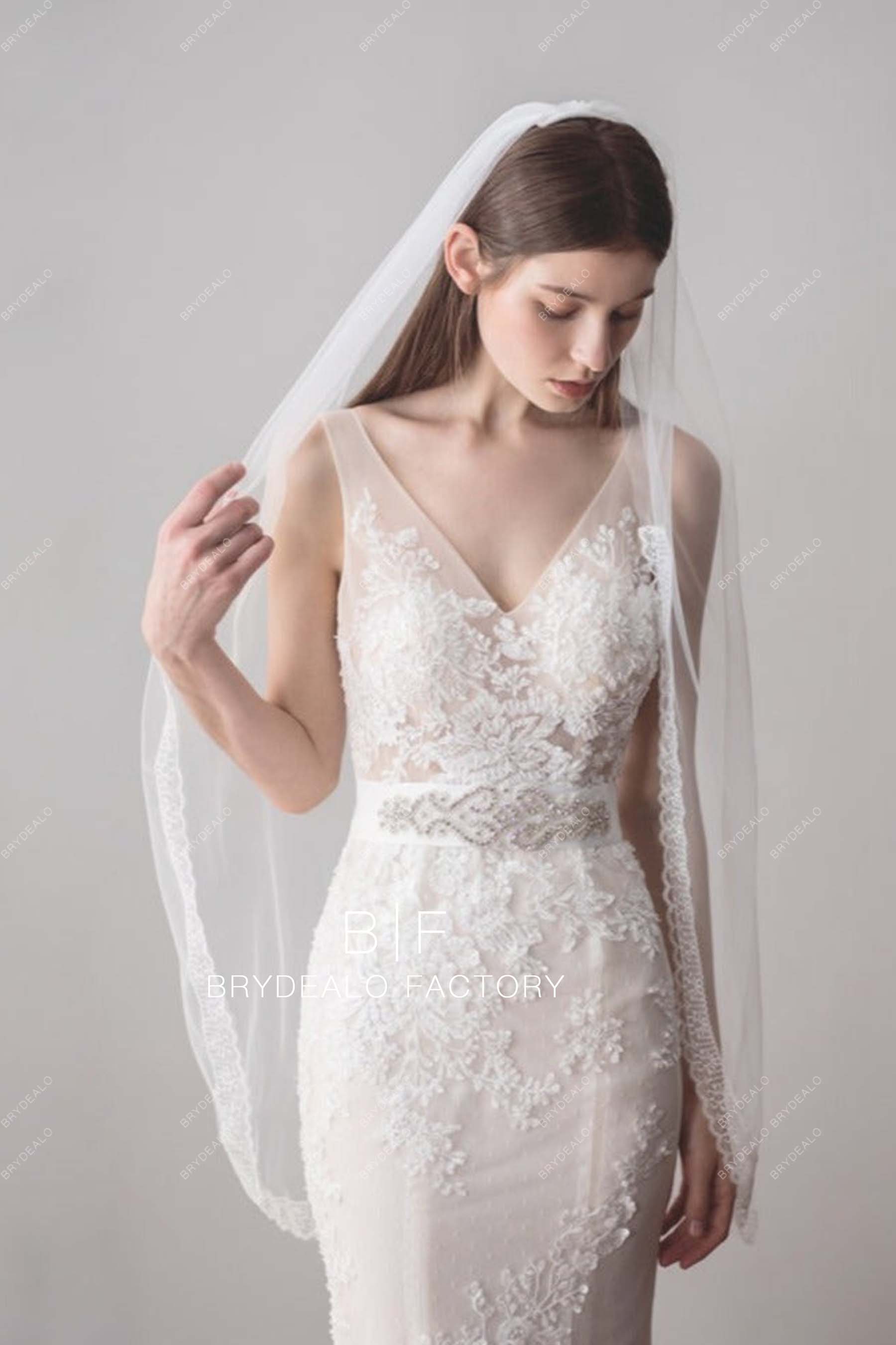 Wholesale Lace Edge Wedding Veil 